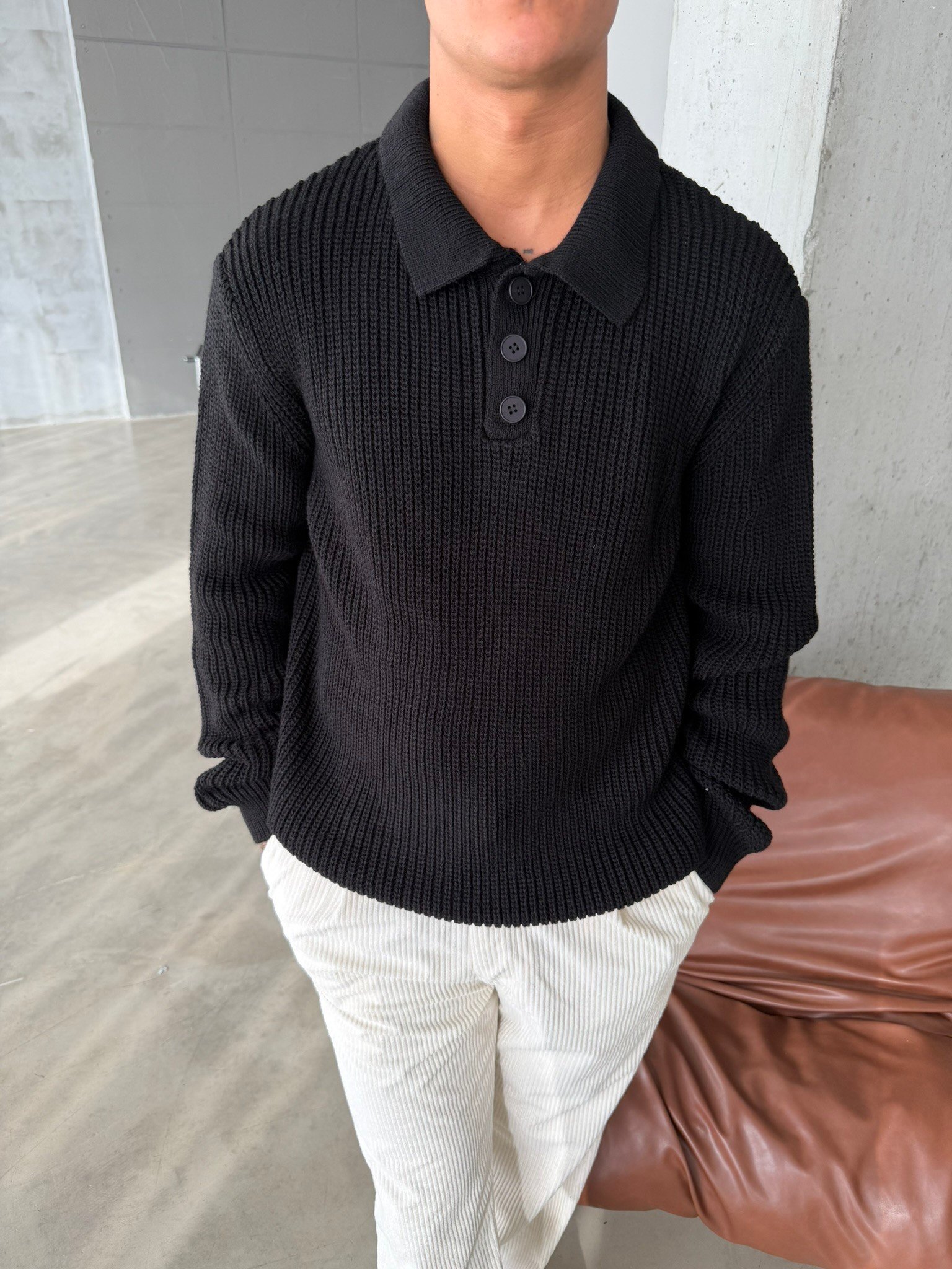 Old Money Polo Triko Kazak - Siyah