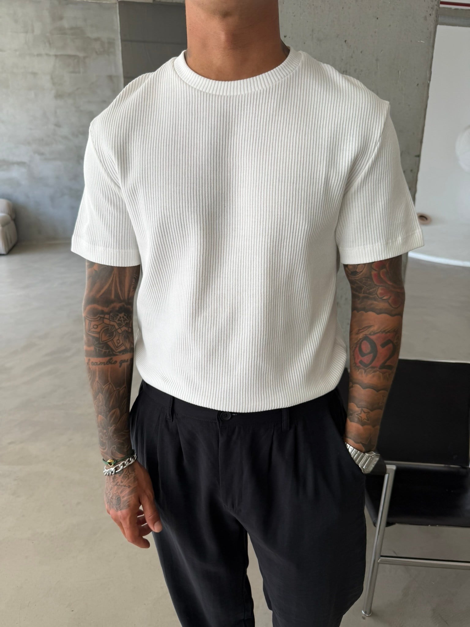 Old Money Triko Basic T-Shirt - Beyaz