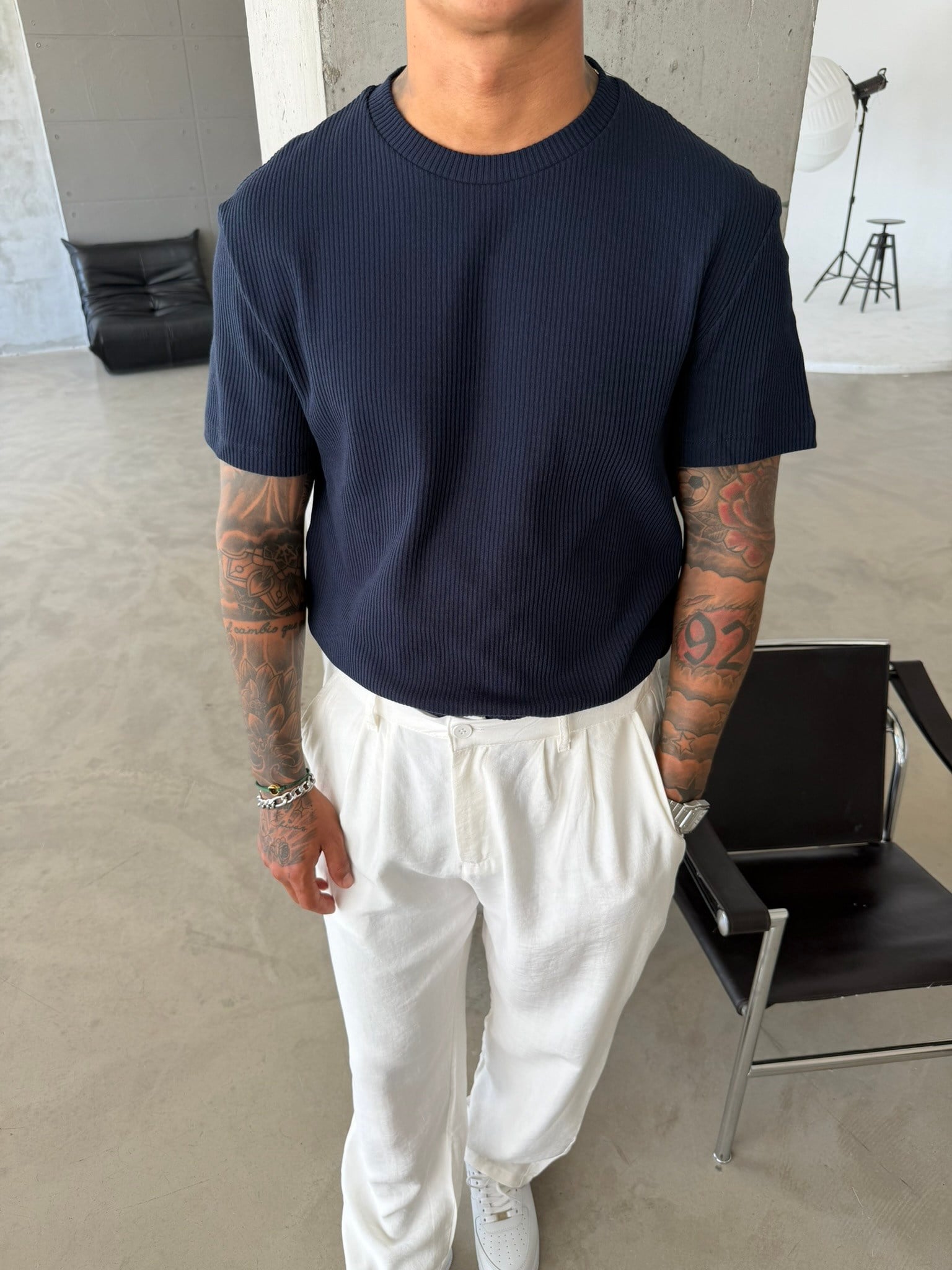 Old Money Triko Basic T-Shirt - Lacivert