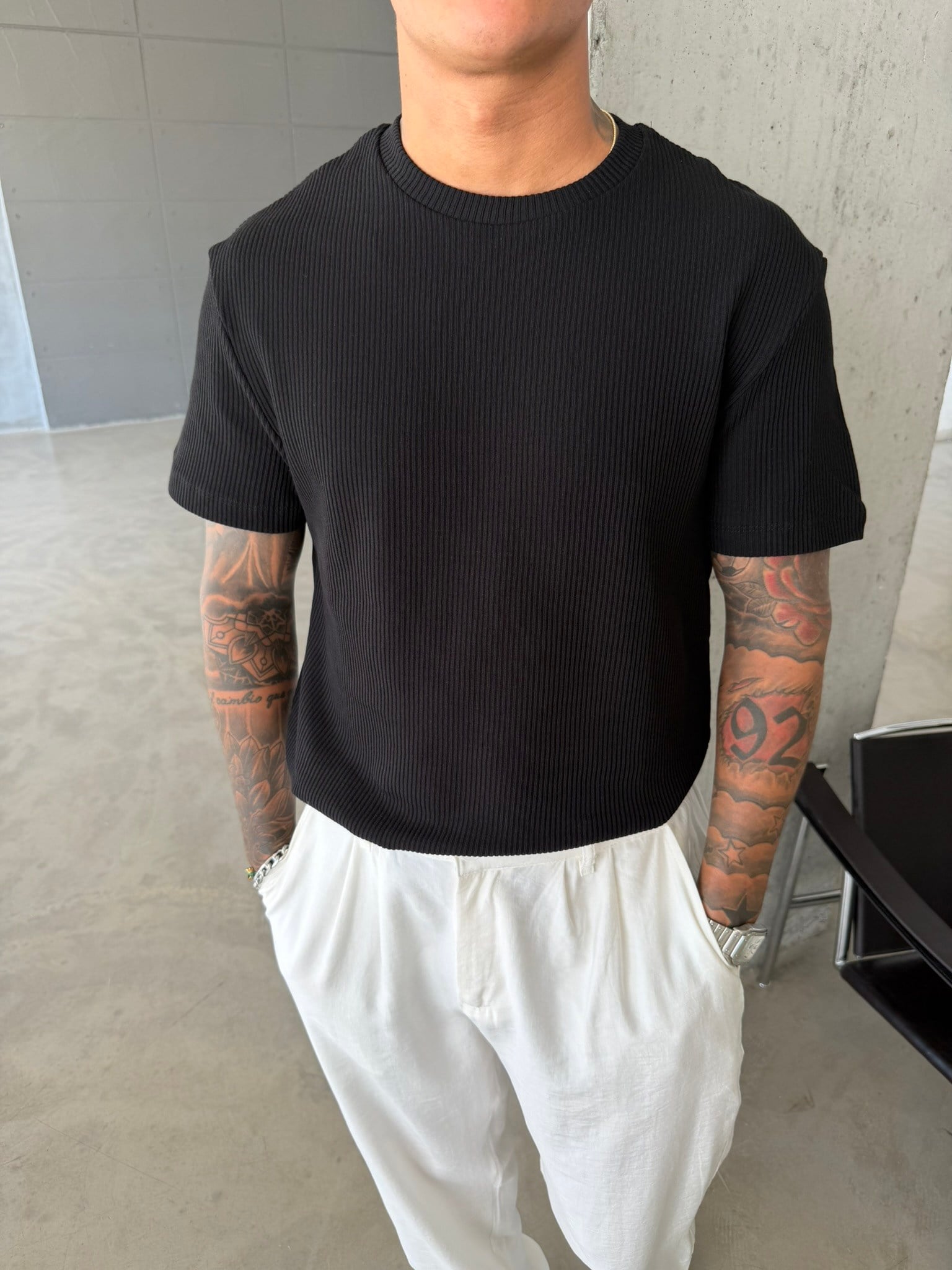 Old Money Triko Basic T-Shirt - Siyah