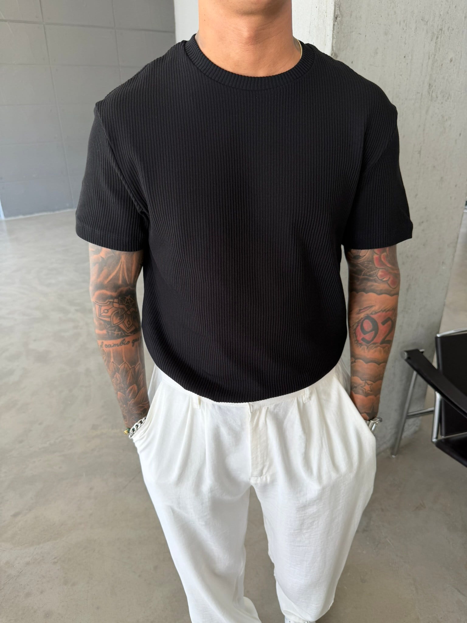 Old Money Triko Basic T-Shirt - Siyah