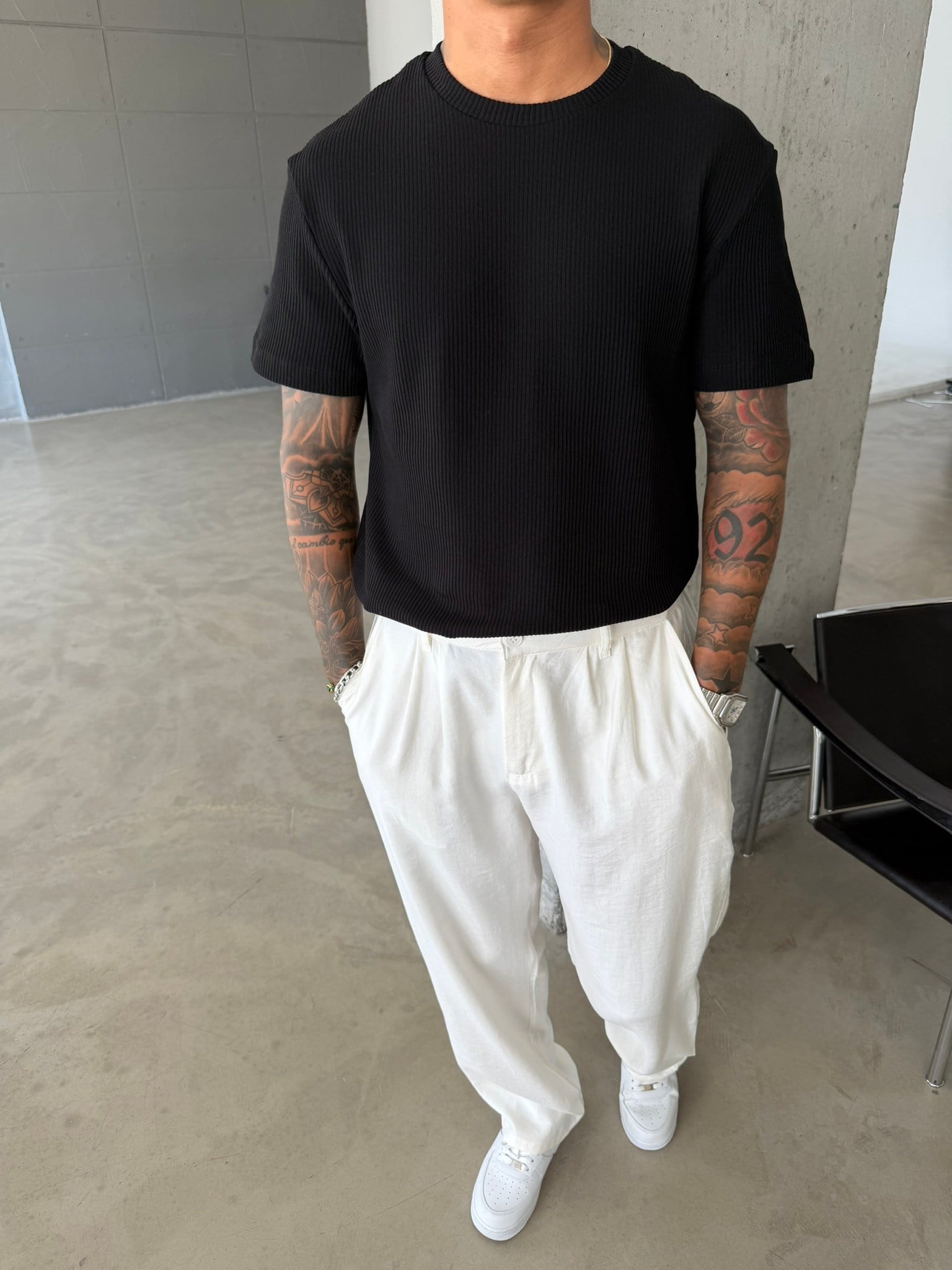 Old Money Triko Basic T-Shirt - Siyah