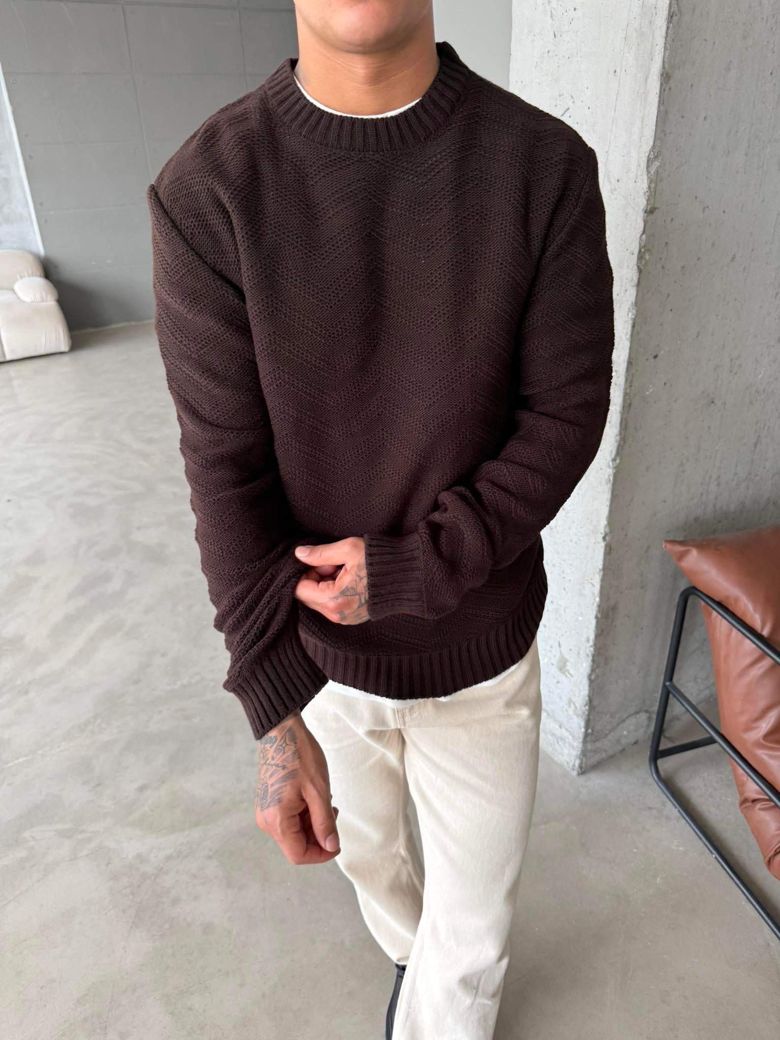 Örmek Triko Kazak - Kahve