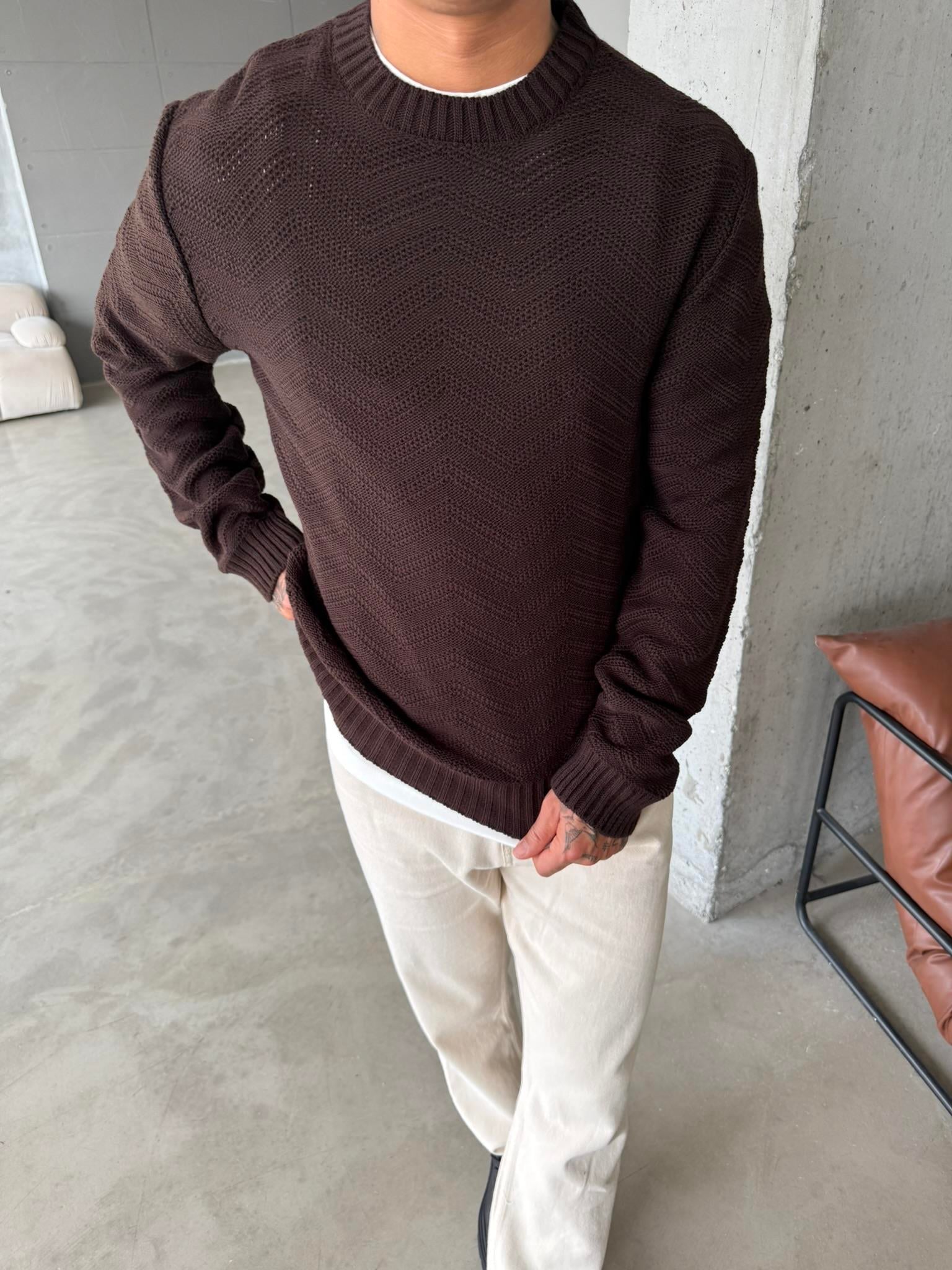 Örmek Triko Kazak - Kahve