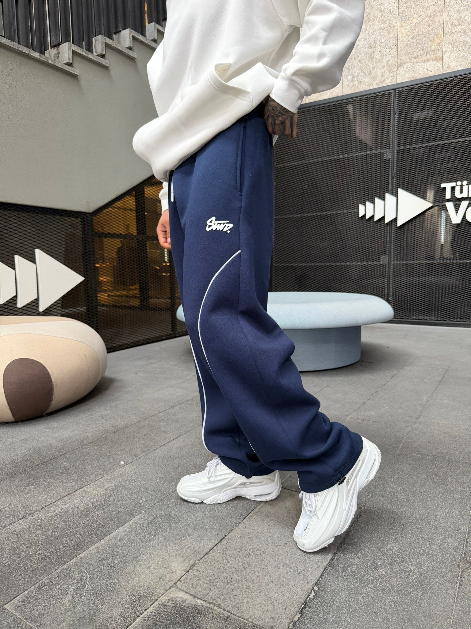 P&B Detaylı Baggy Premium Eşofman - İndigo