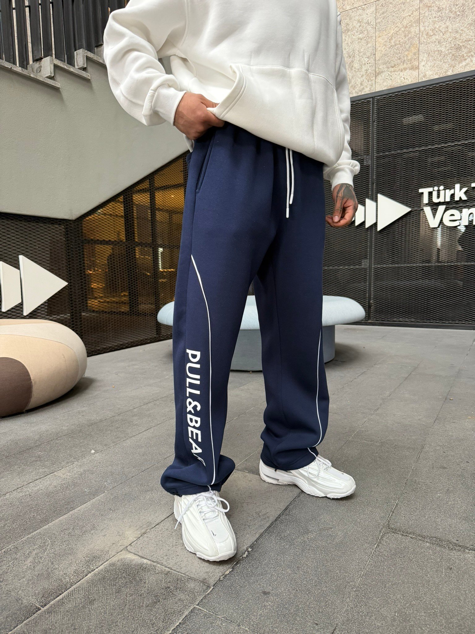 P&B Detaylı Baggy Premium Eşofman - İndigo