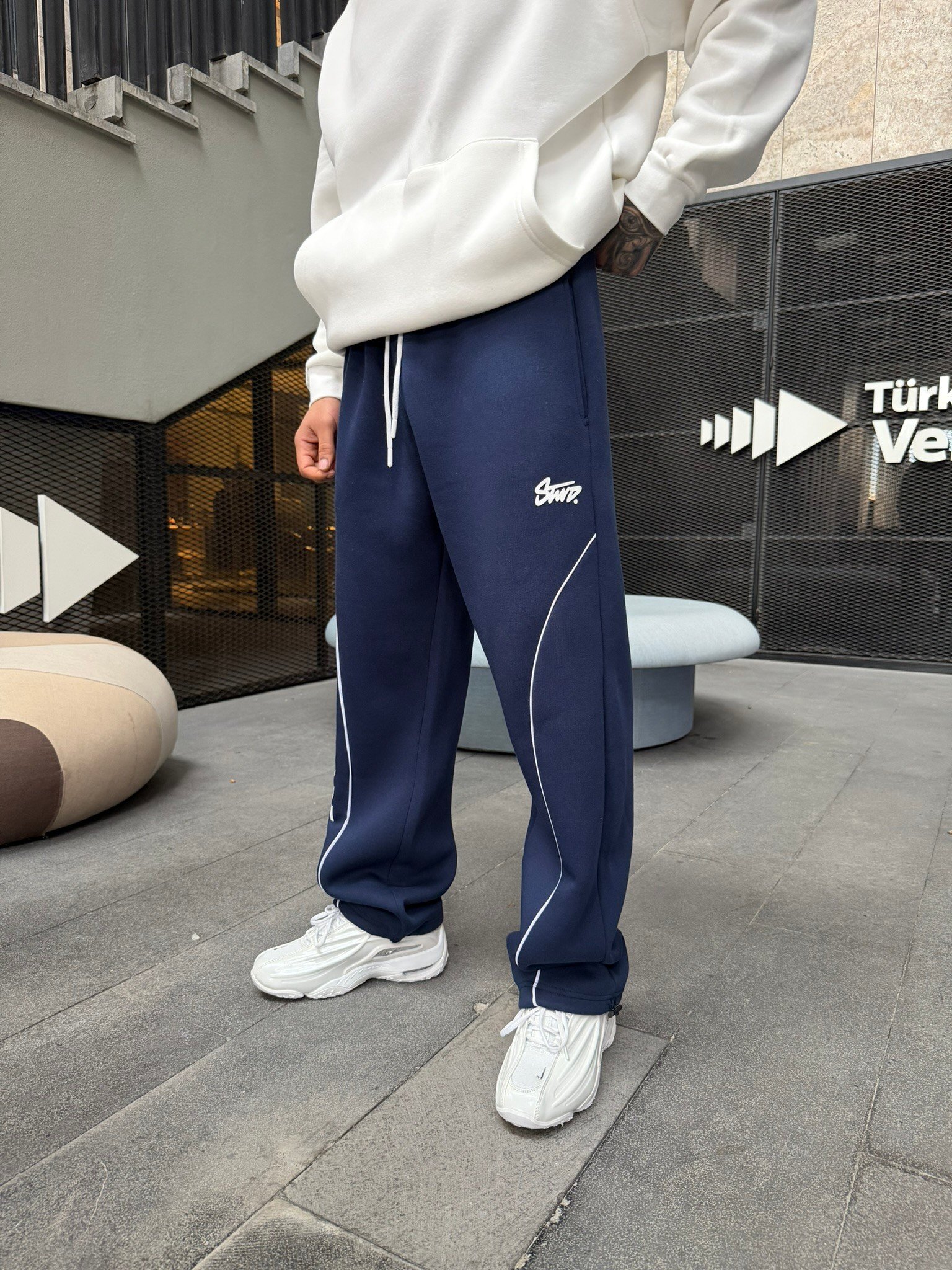 P&B Detaylı Baggy Premium Eşofman - İndigo