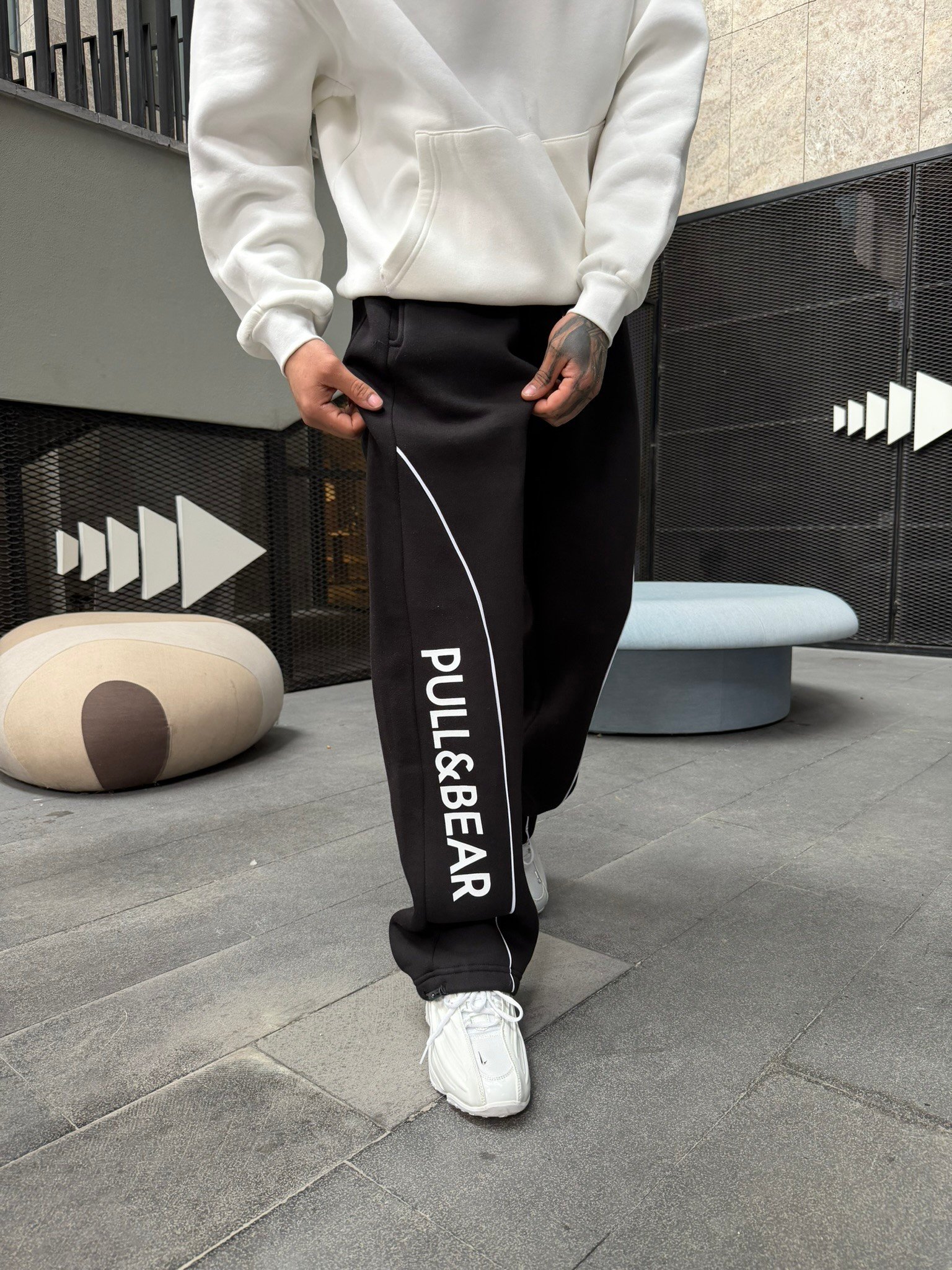 P&B Detaylı Baggy Premium Eşofman - Siyah