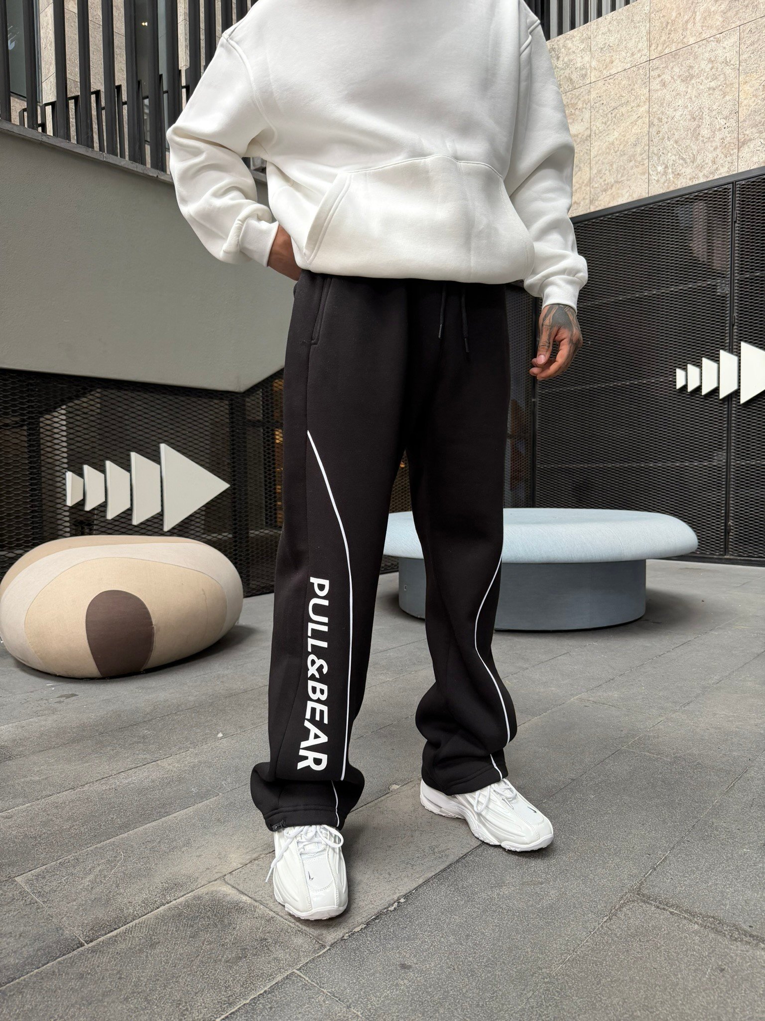 P&B Detaylı Baggy Premium Eşofman - Siyah