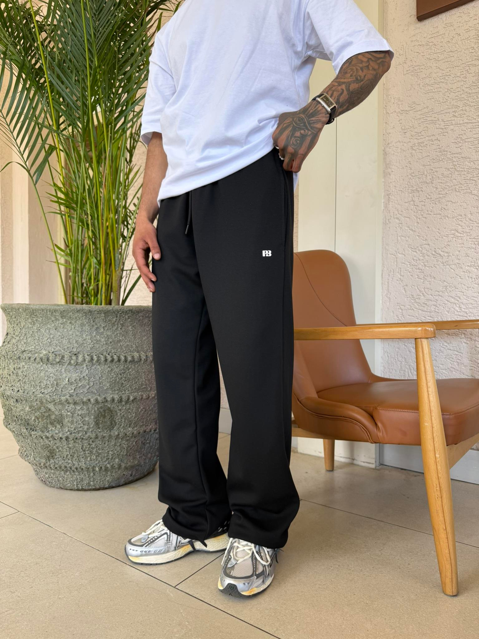 P&B Lastikli  Baggy Eşofman - Siyah