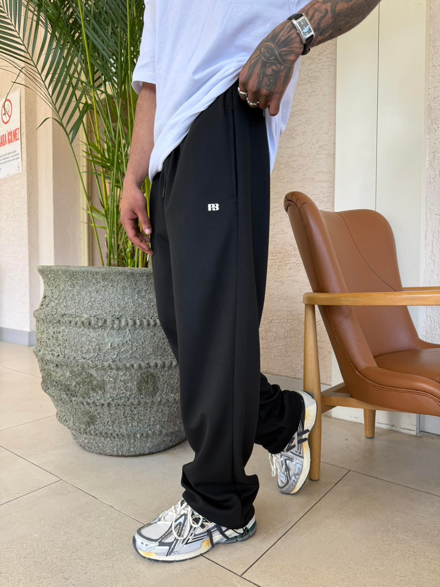 P&B Lastikli  Baggy Eşofman - Siyah