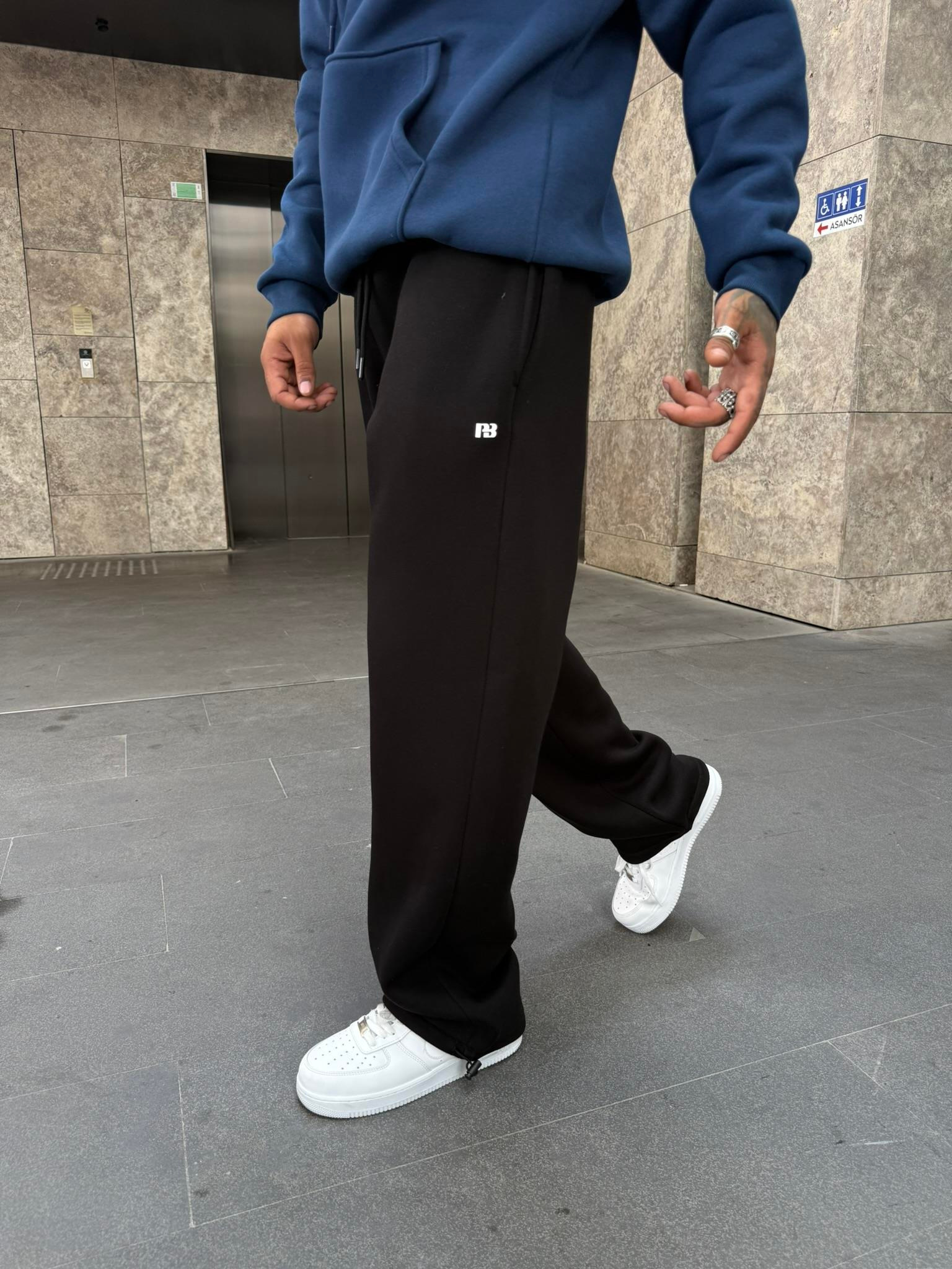 P&B Lastikli  Baggy Eşofman - Siyah