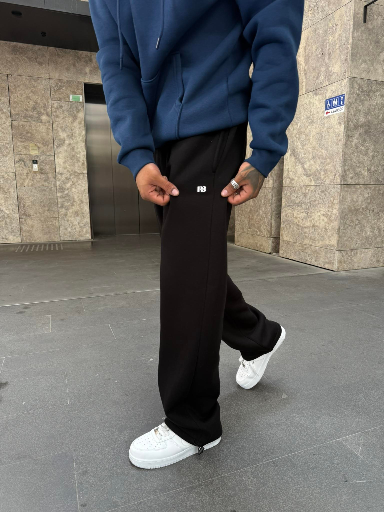 P&B Lastikli  Baggy Eşofman - Siyah