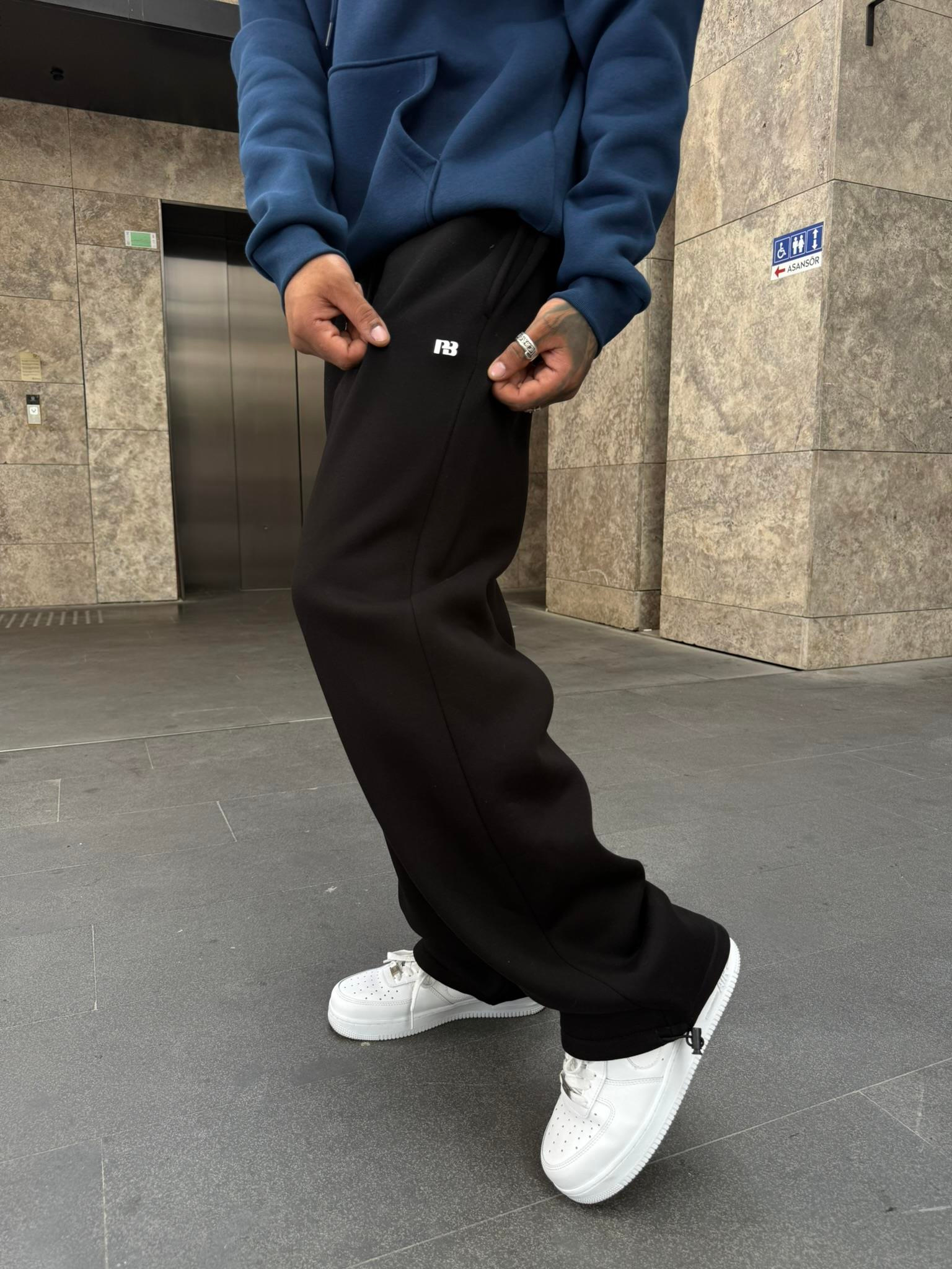 P&B Lastikli  Baggy Eşofman - Siyah