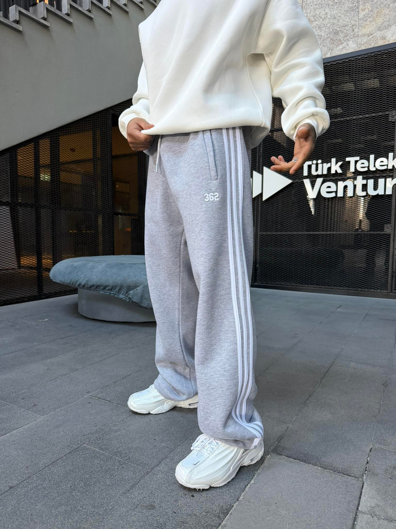 Premium 362 Şeritli Baggy Eşofman - Gri