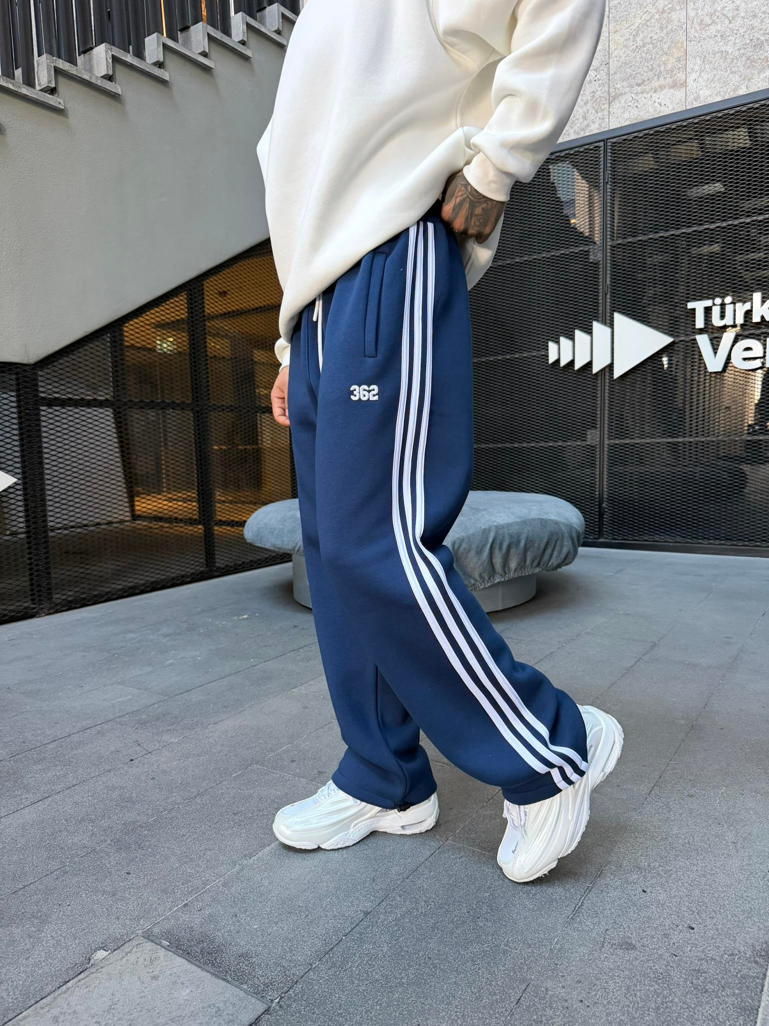 Premium 362 Şeritli Baggy Eşofman - İndigo