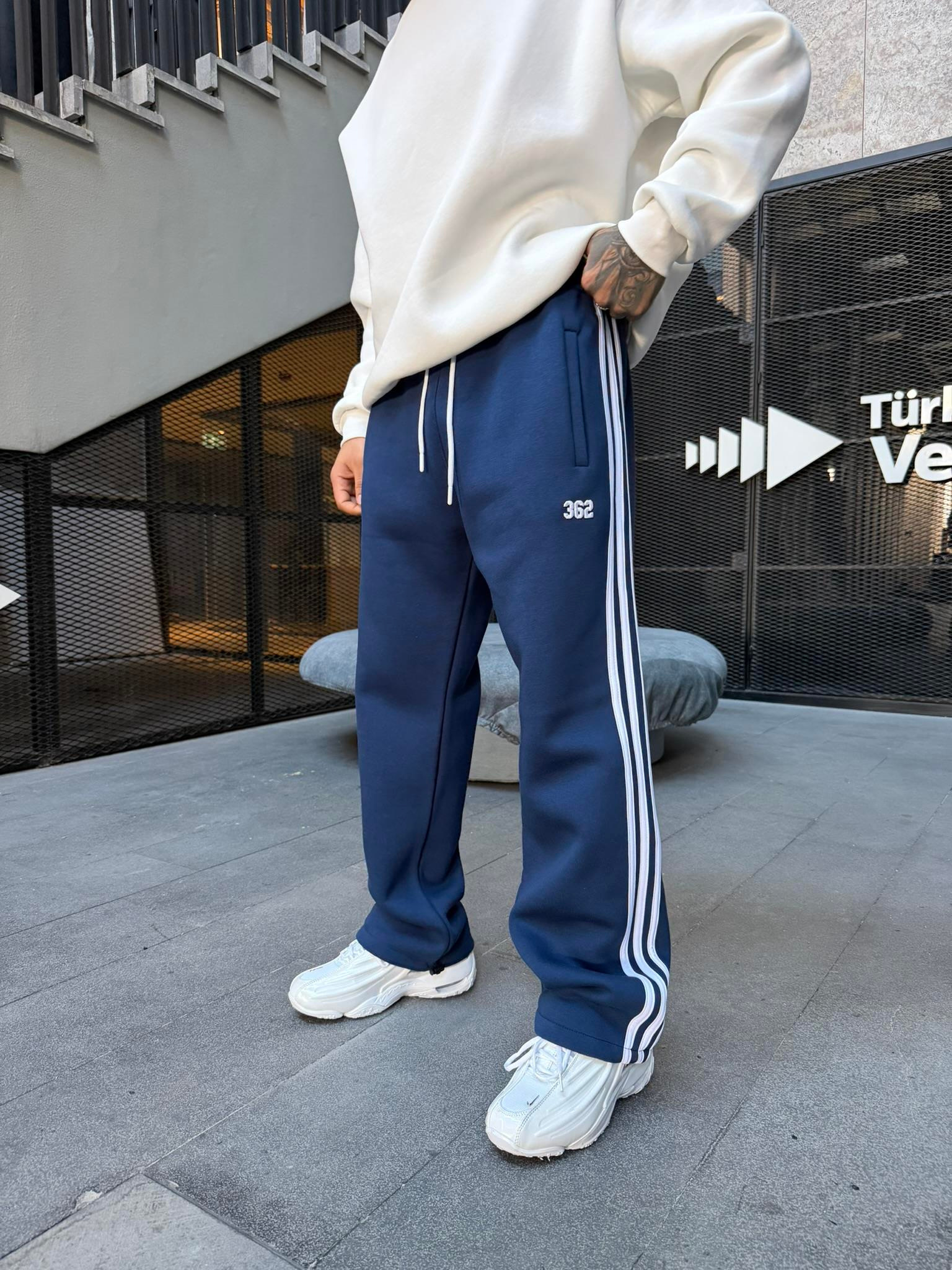 Premium 362 Şeritli Baggy Eşofman - İndigo