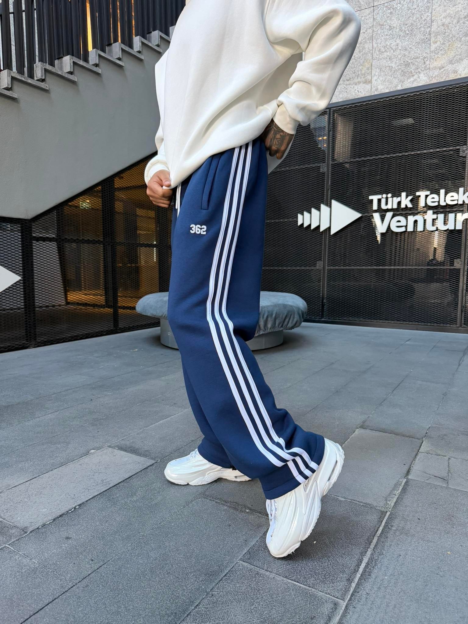 Premium 362 Şeritli Baggy Eşofman - İndigo