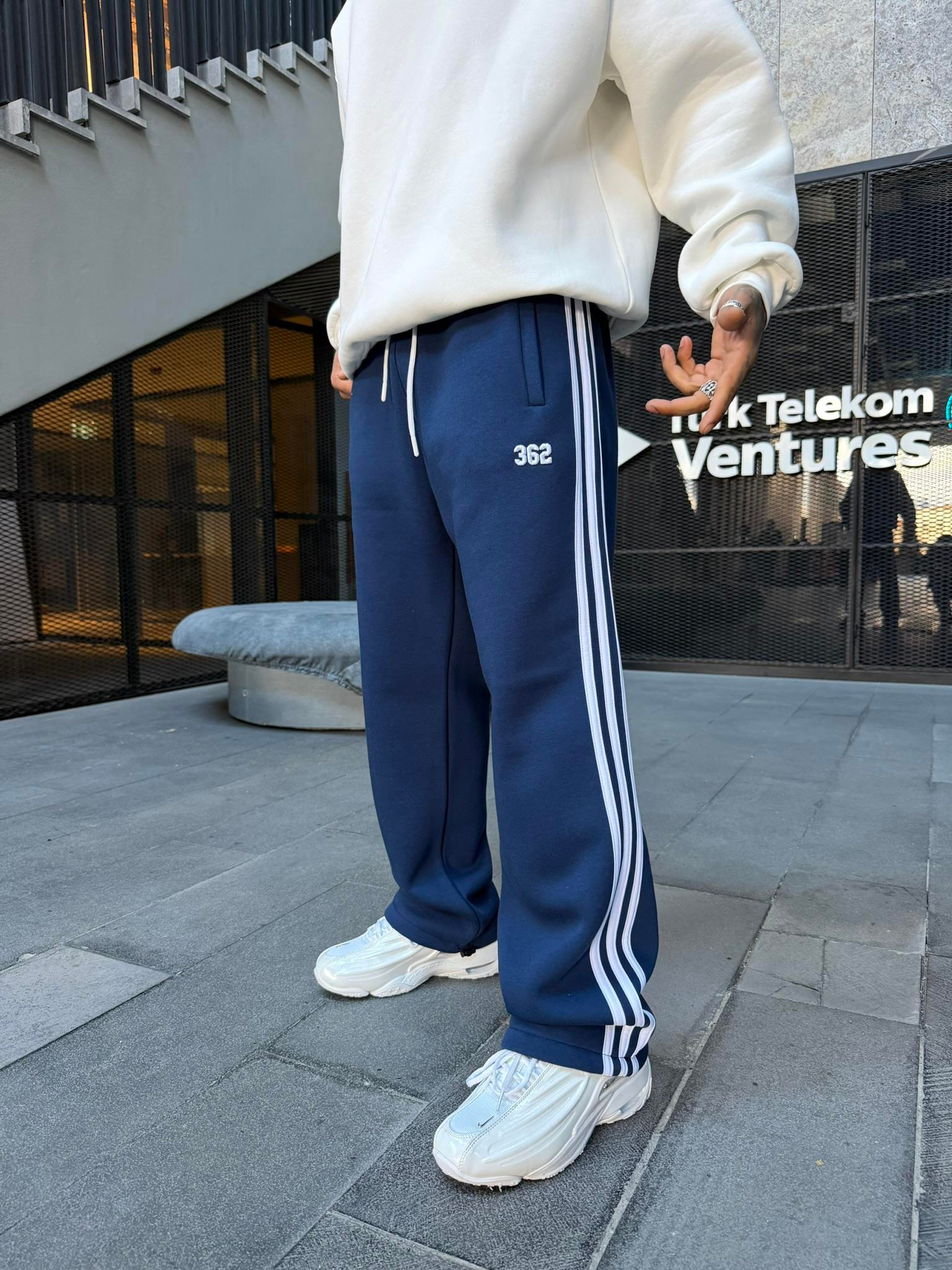 Premium 362 Şeritli Baggy Eşofman - İndigo