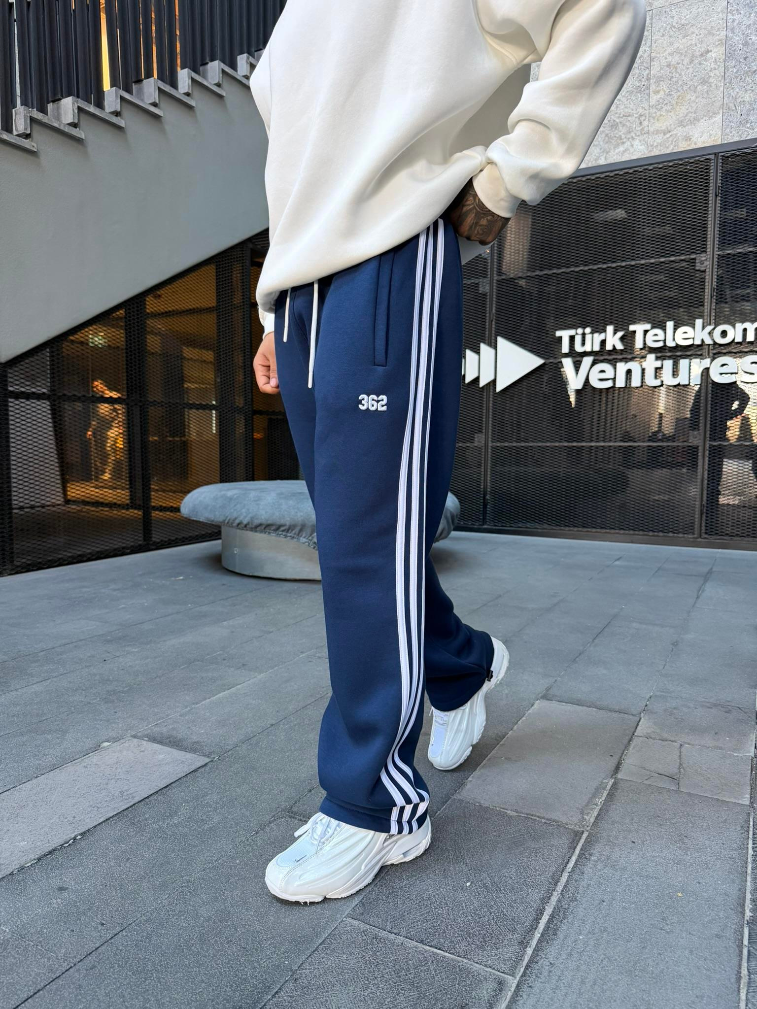 Premium 362 Şeritli Baggy Eşofman - İndigo