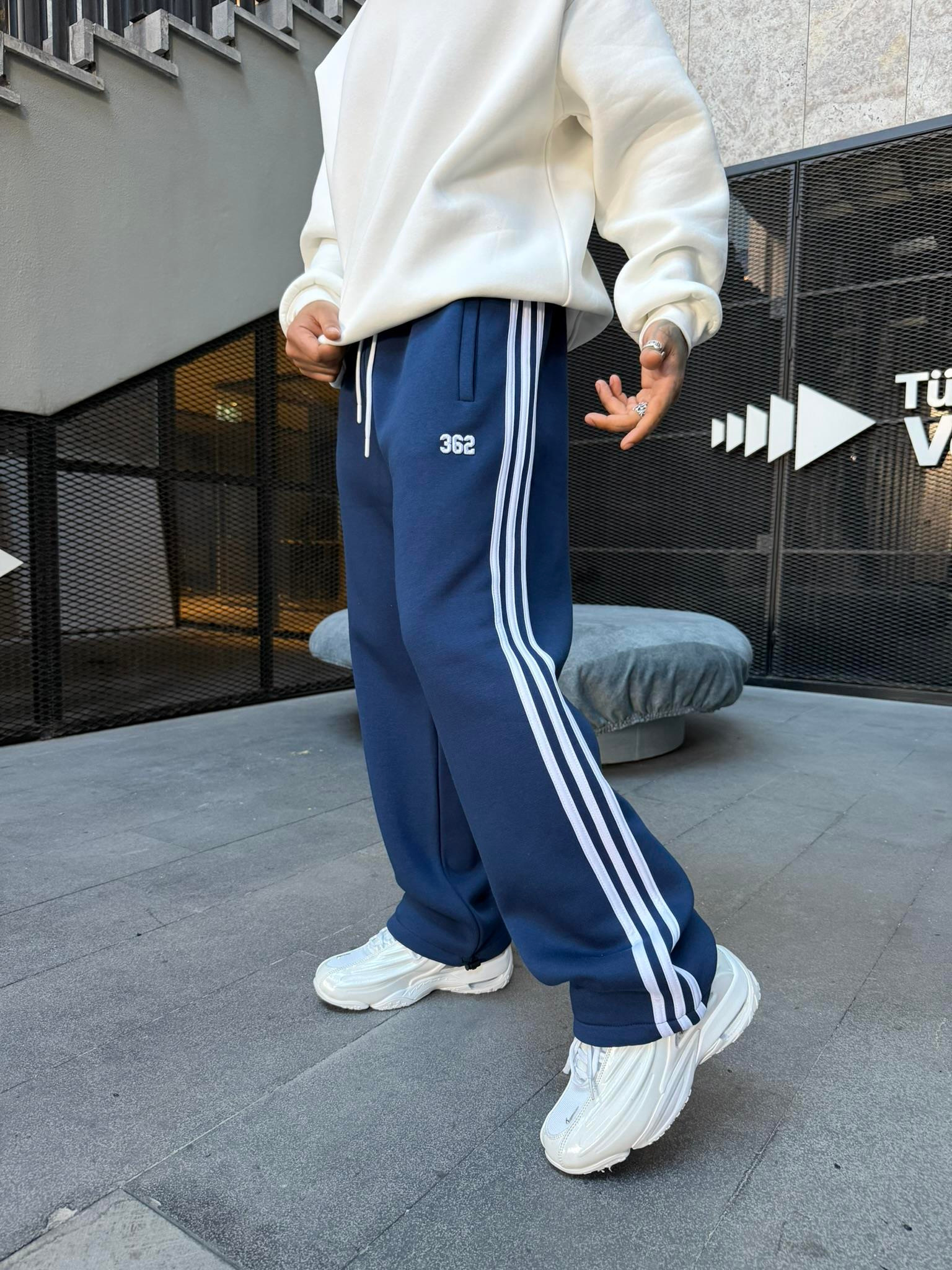 Premium 362 Şeritli Baggy Eşofman - İndigo