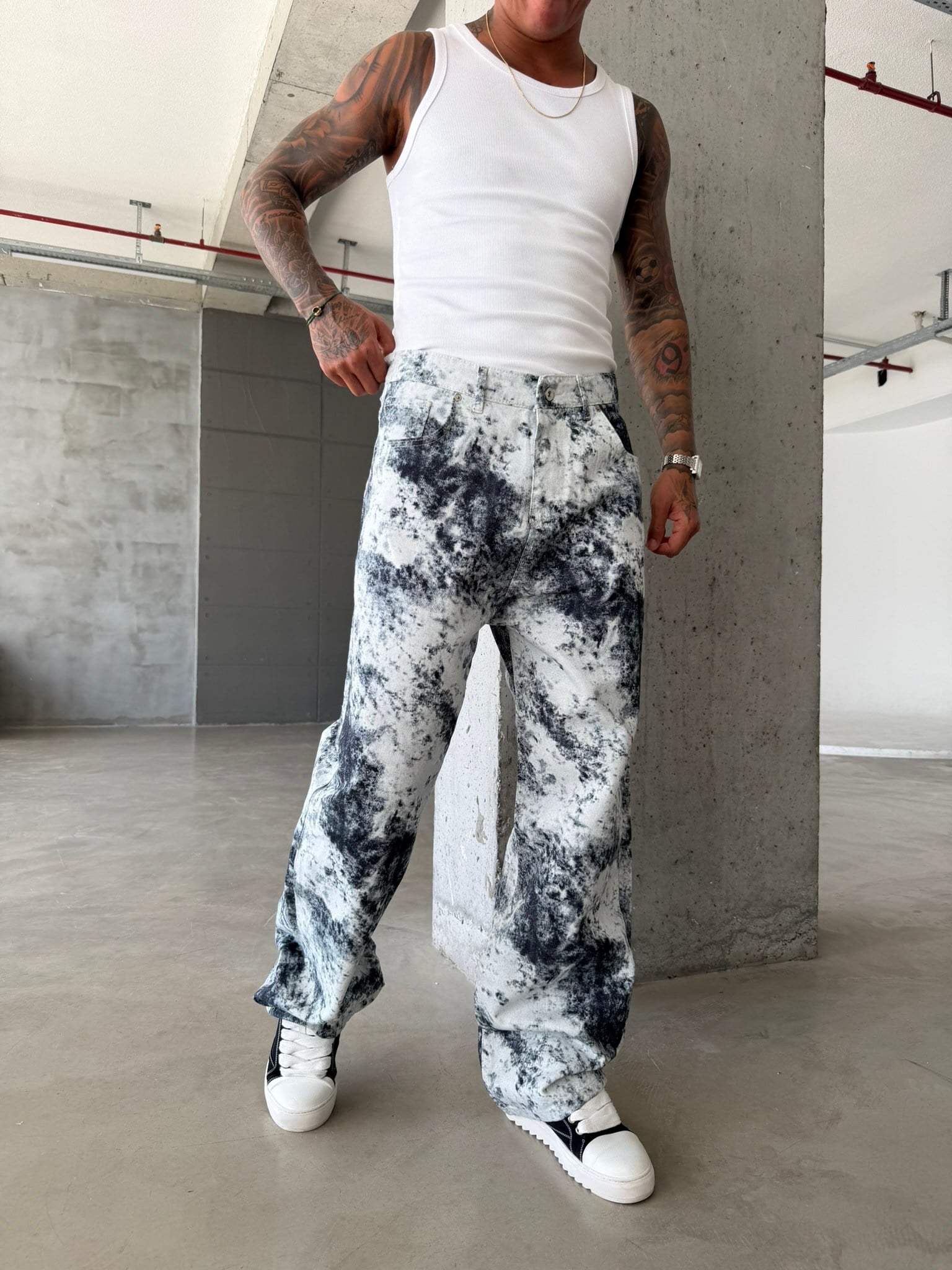 Premium Acid Marble Baggy Jean