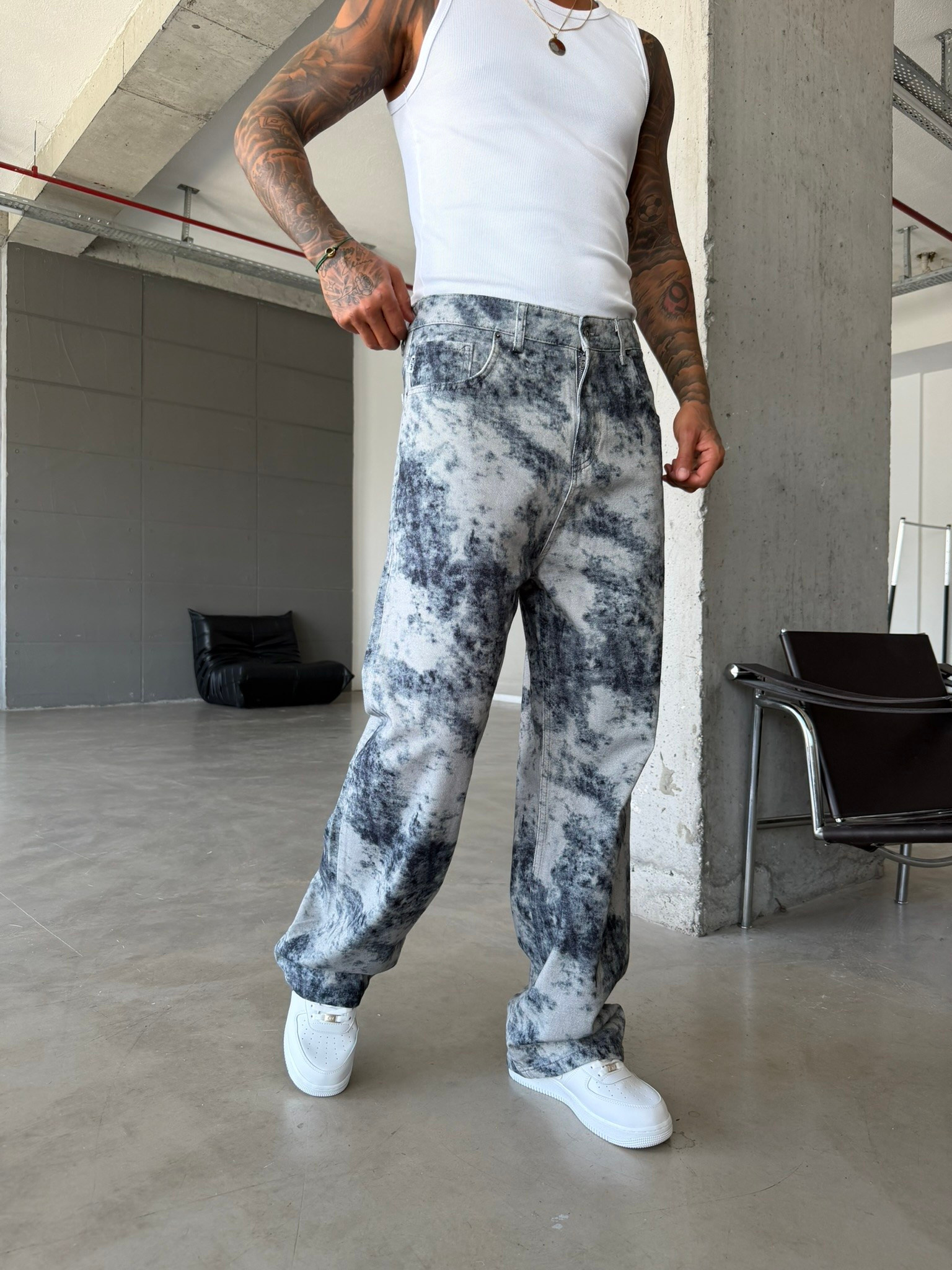 Premium Acid Marble Baggy Jean