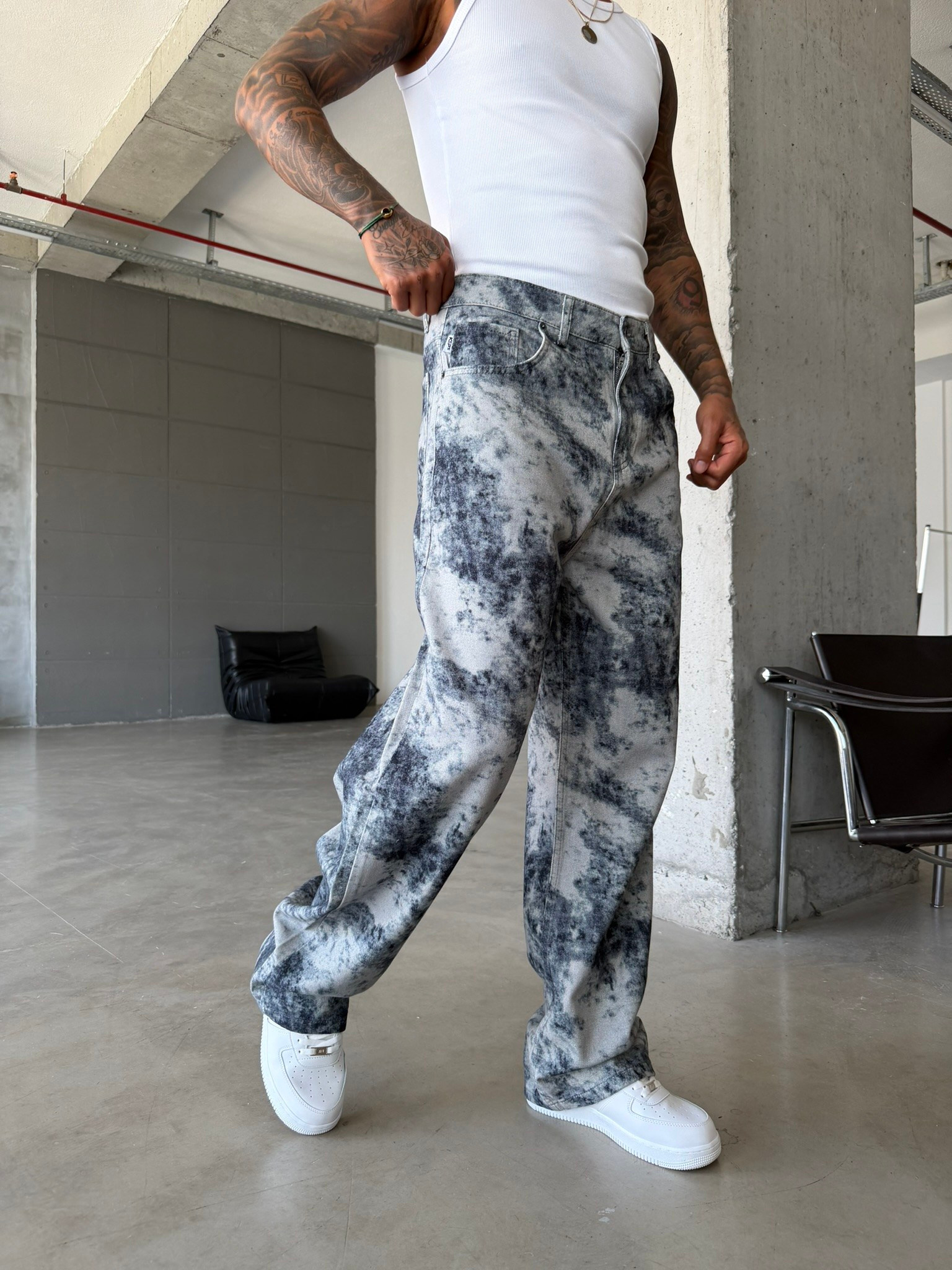 Premium Acid Marble Baggy Jean