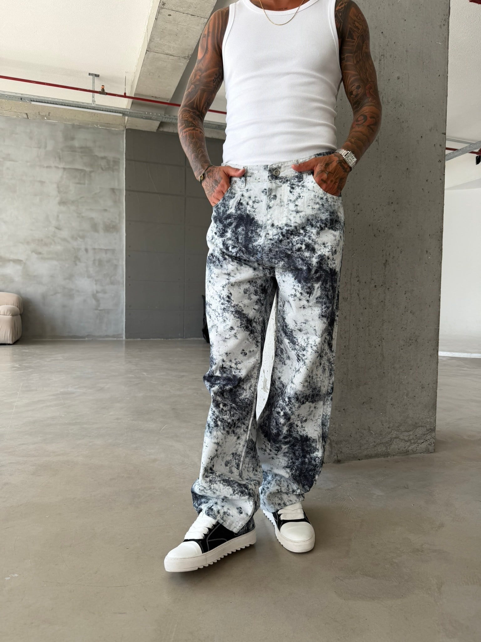 Premium Acid Marble Baggy Jean