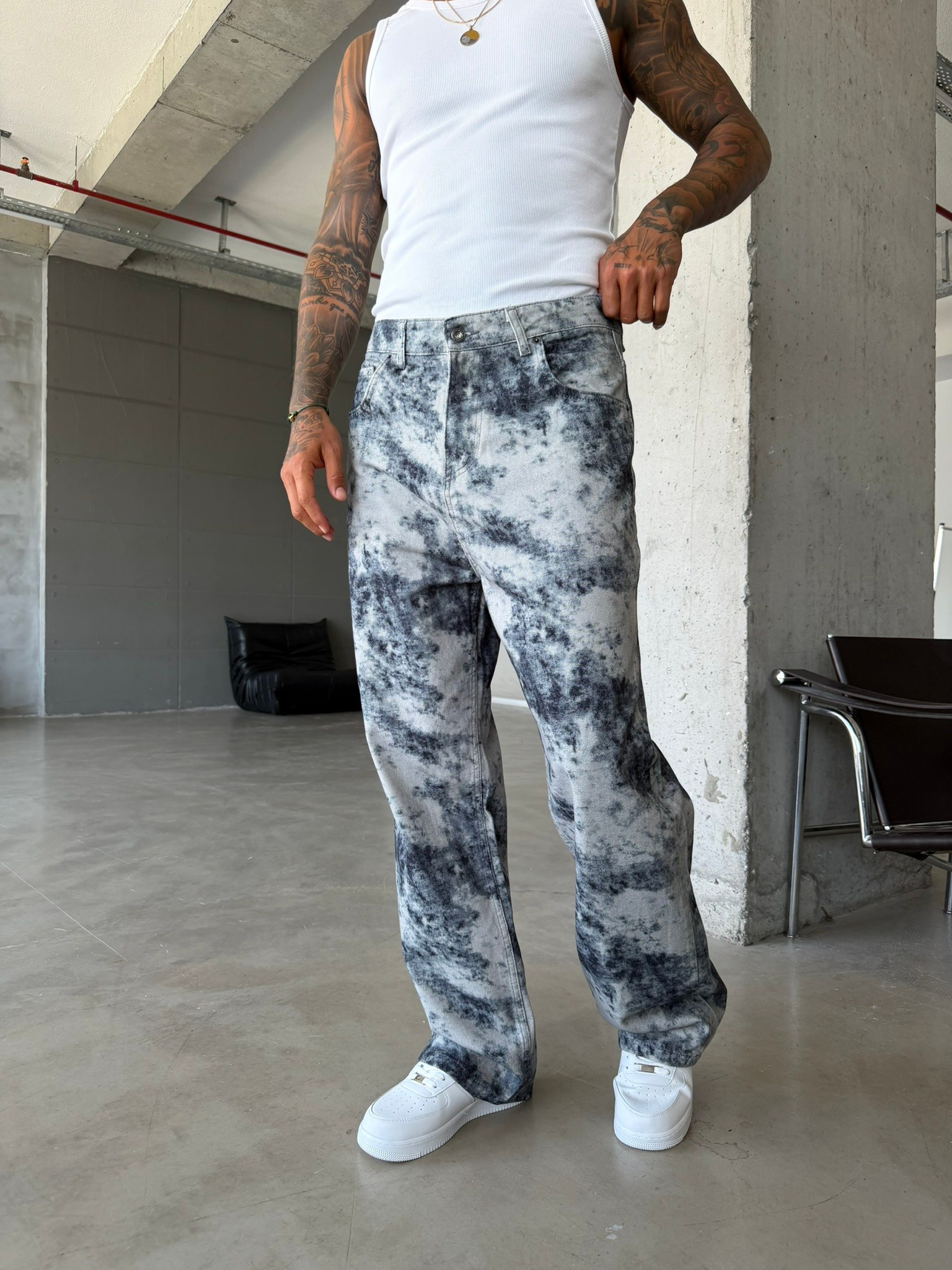Premium Acid Marble Baggy Jean