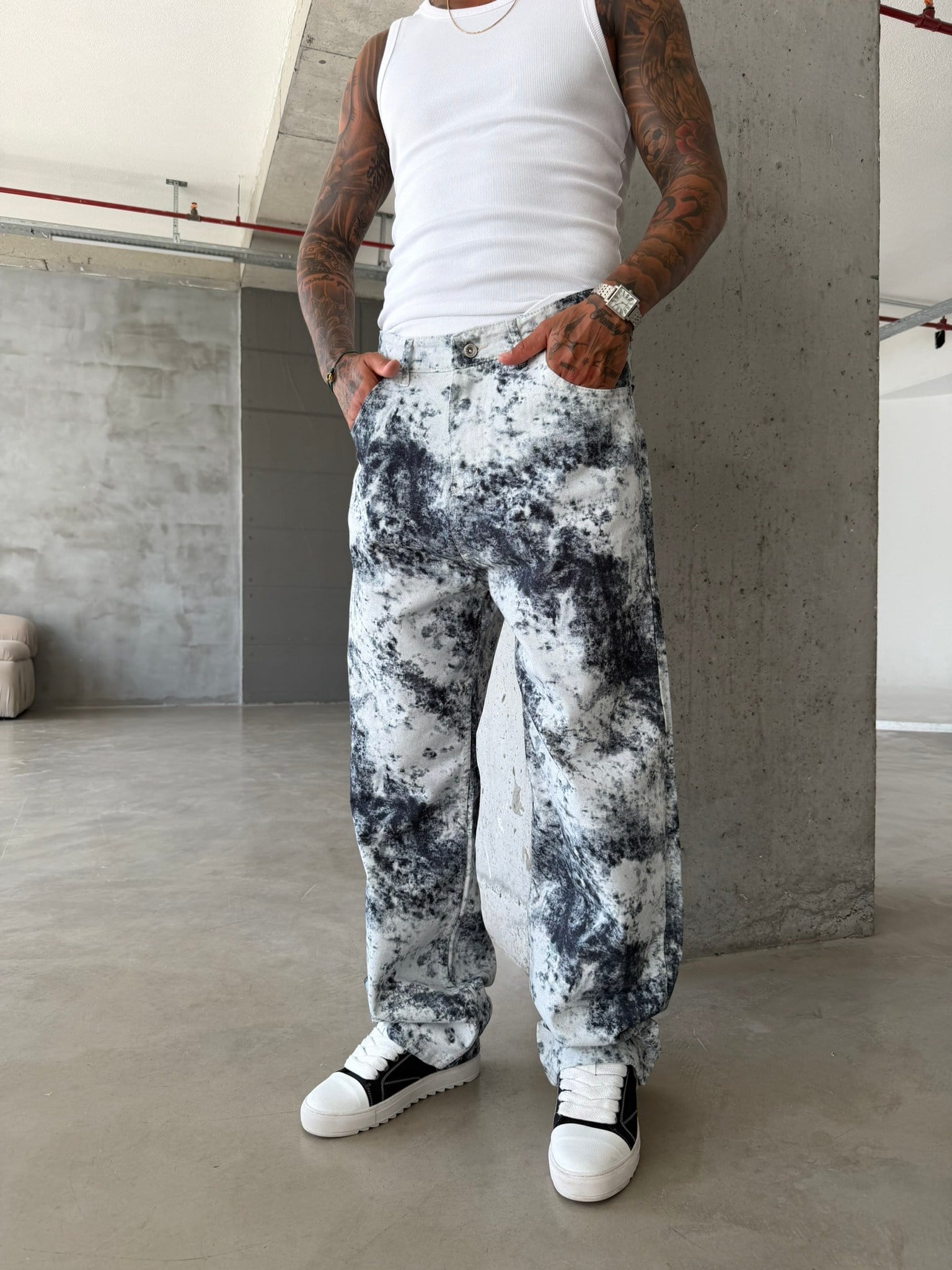 Premium Acid Marble Baggy Jean
