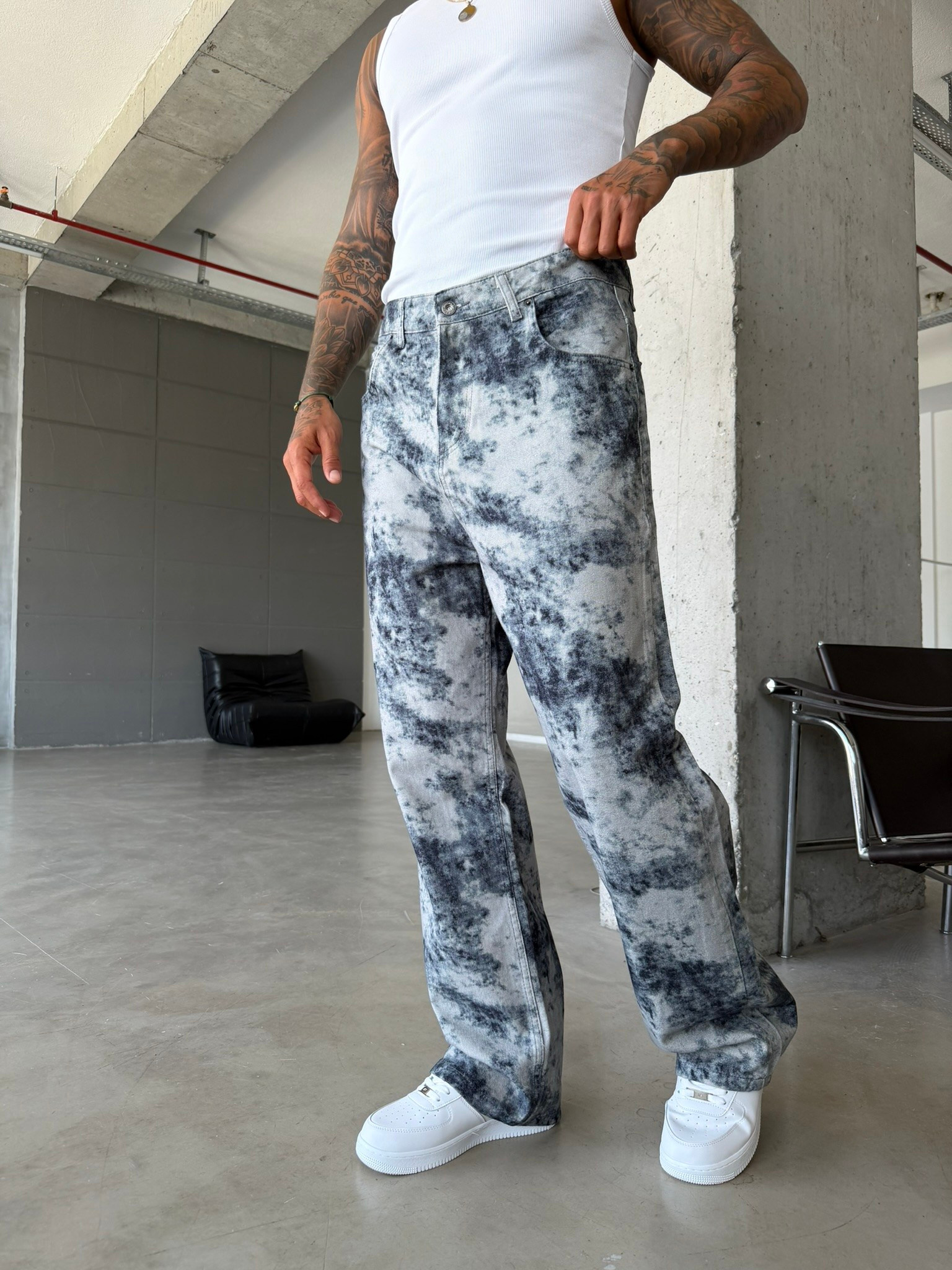 Premium Acid Marble Baggy Jean
