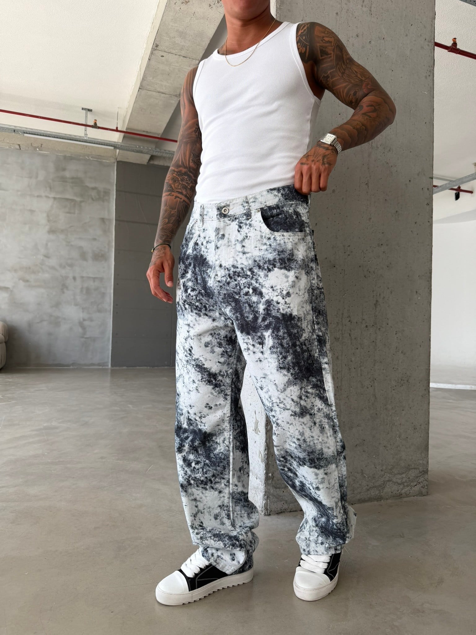 Premium Acid Marble Baggy Jean