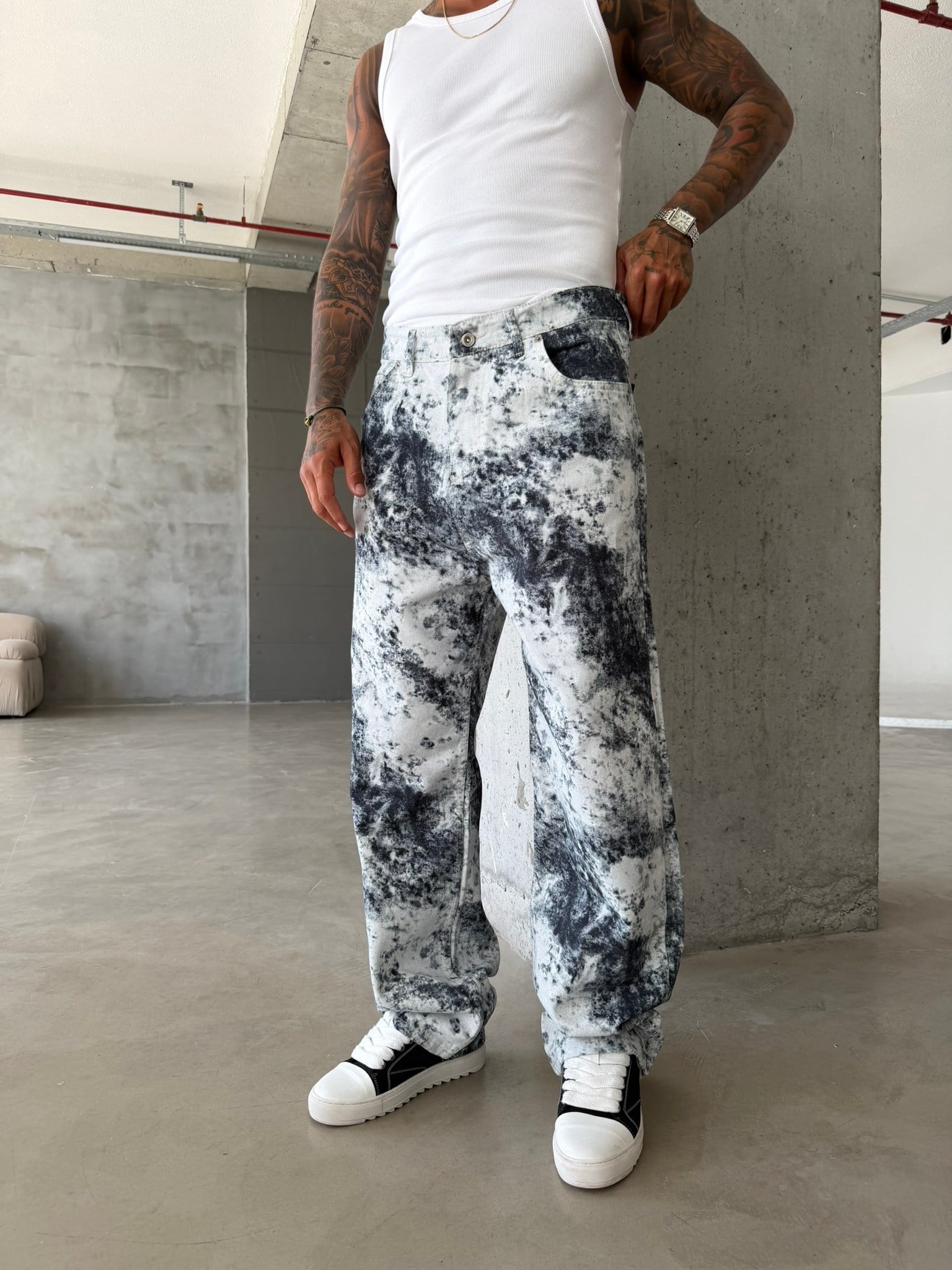 Premium Acid Marble Baggy Jean