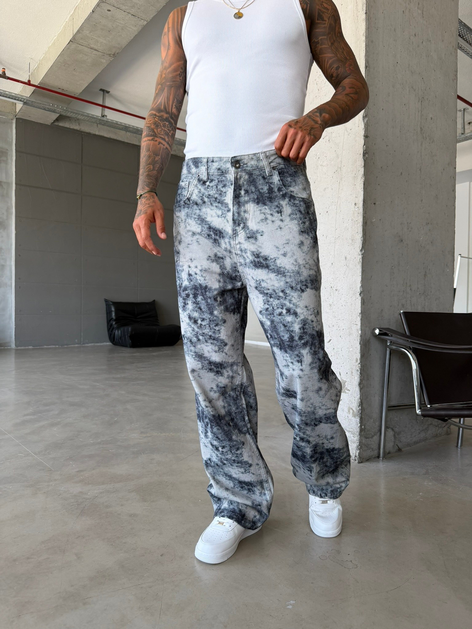 Premium Acid Marble Baggy Jean