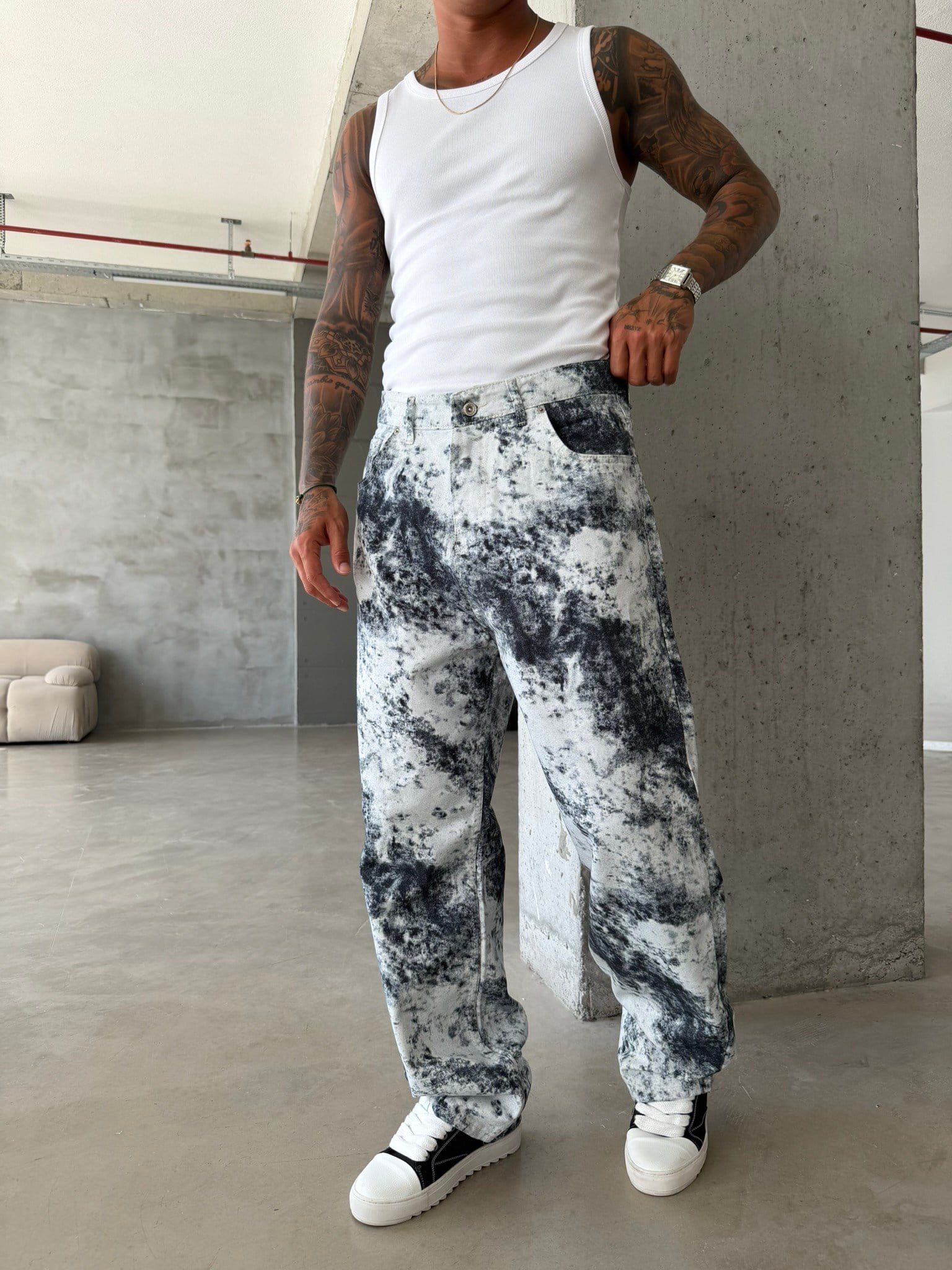 Premium Acid Marble Baggy Jean