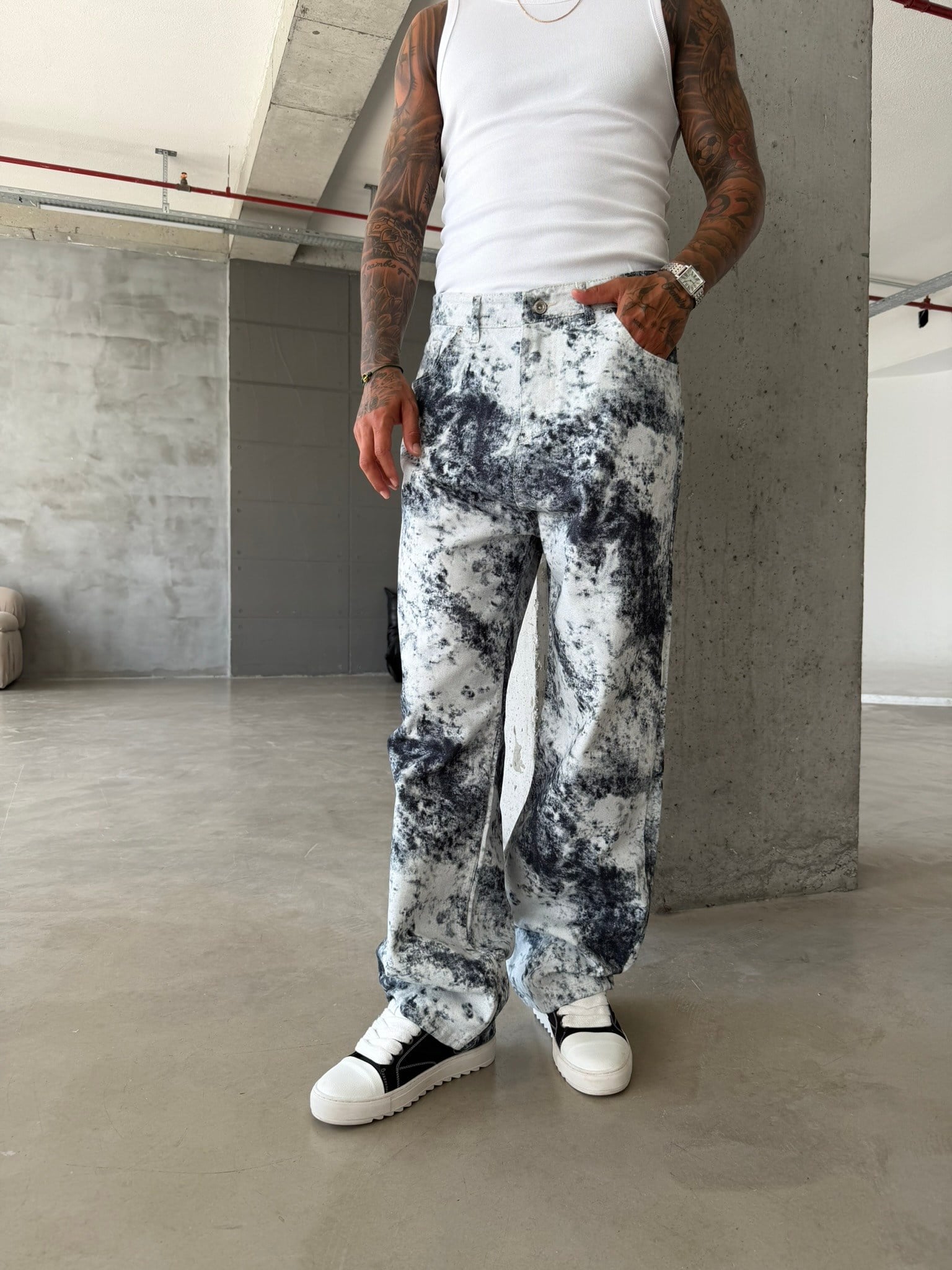 Premium Acid Marble Baggy Jean