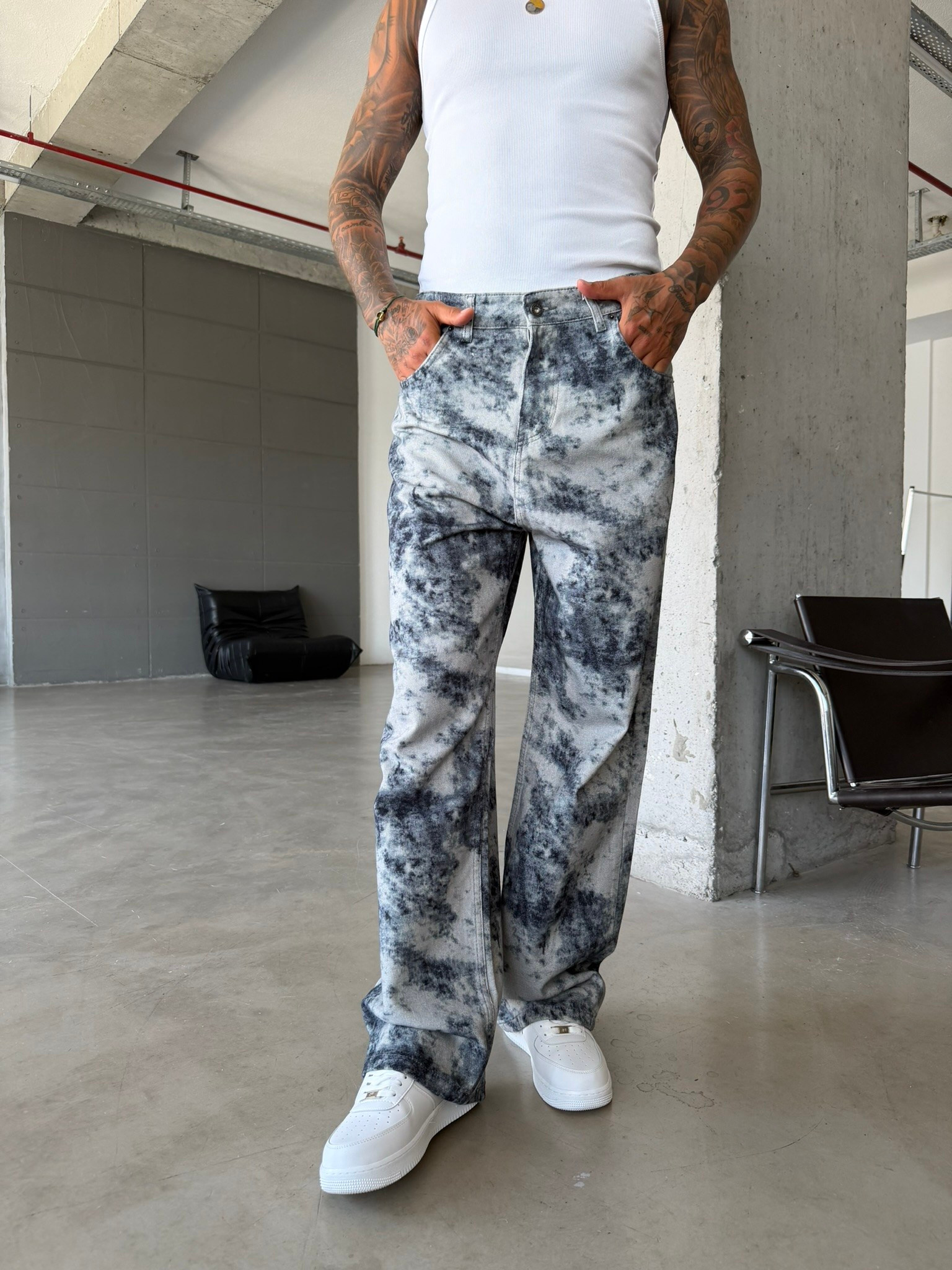 Premium Acid Marble Baggy Jean
