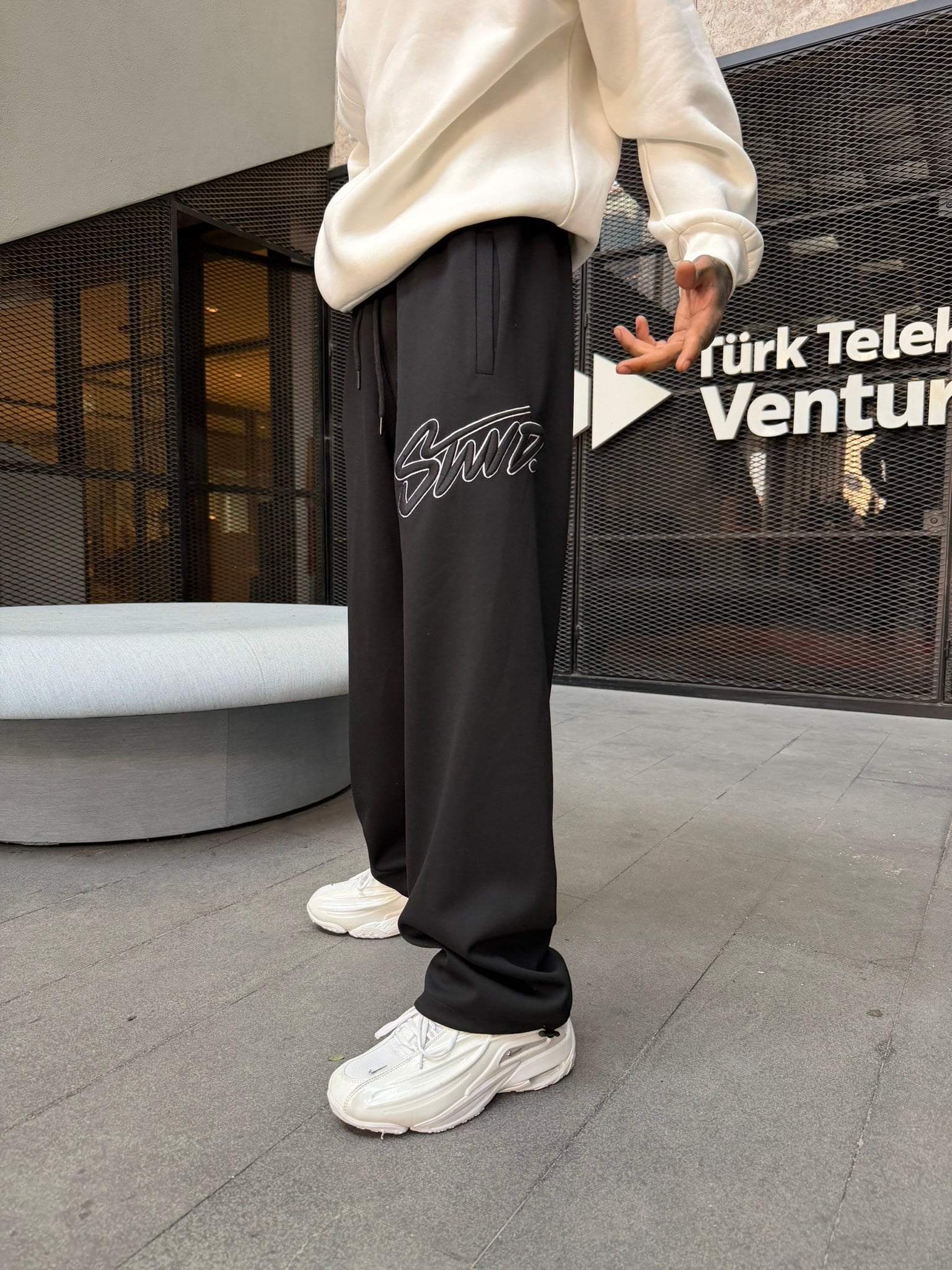Premium Acid SW Basic Baggy Eşofman - Siiyah