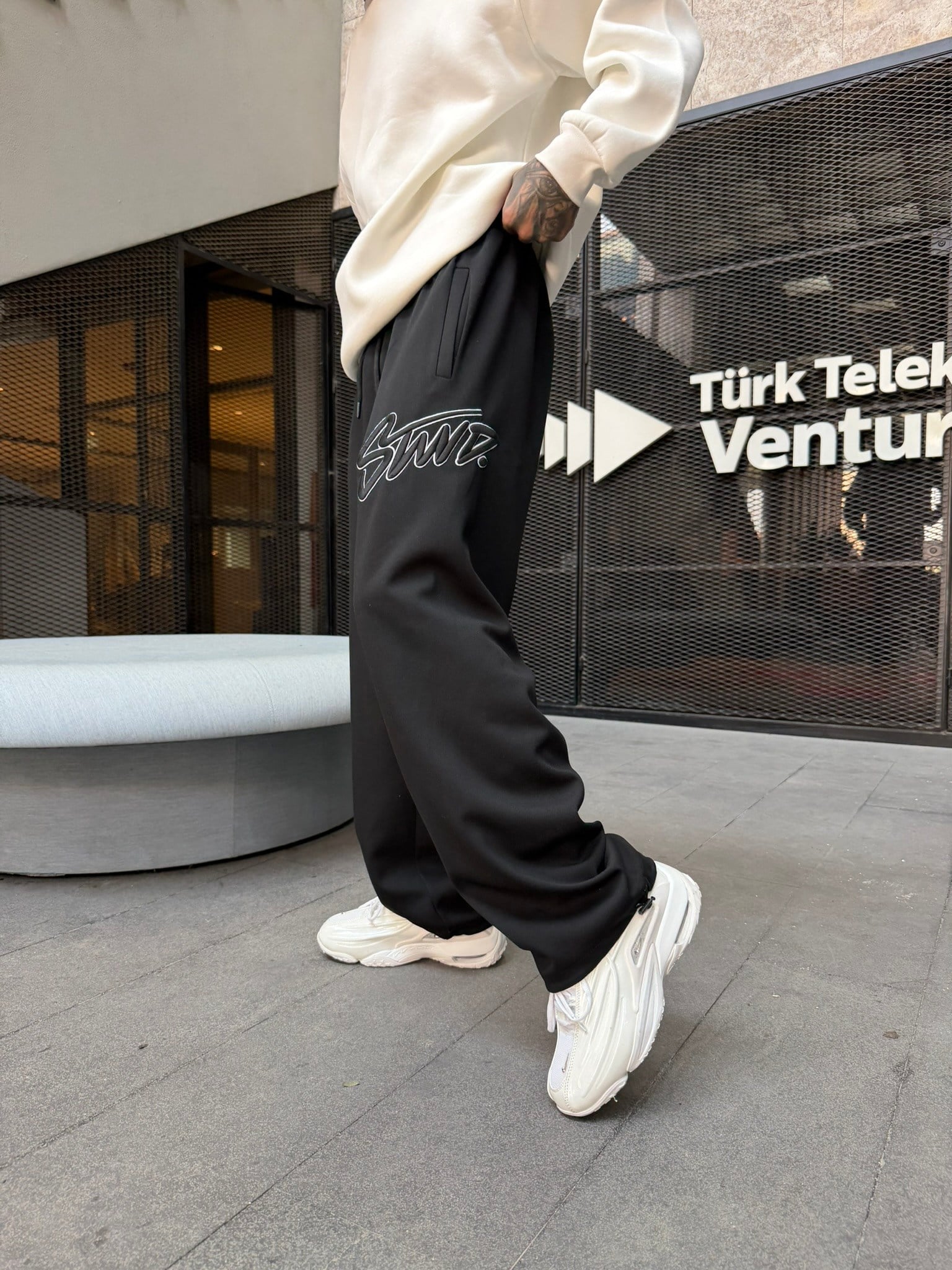 Premium Acid SW Basic Baggy Eşofman - Siiyah