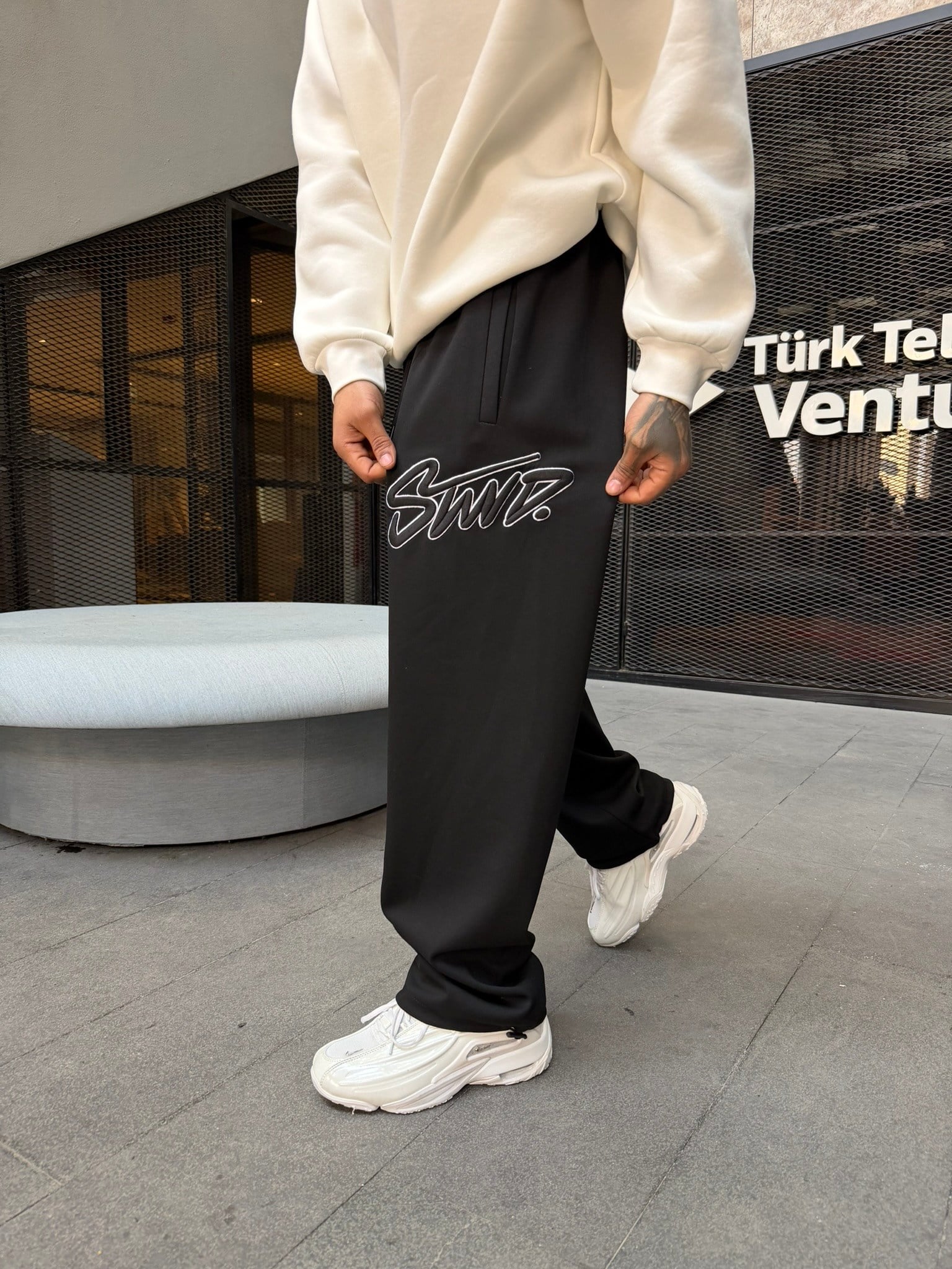 Premium Acid SW Basic Baggy Eşofman - Siiyah