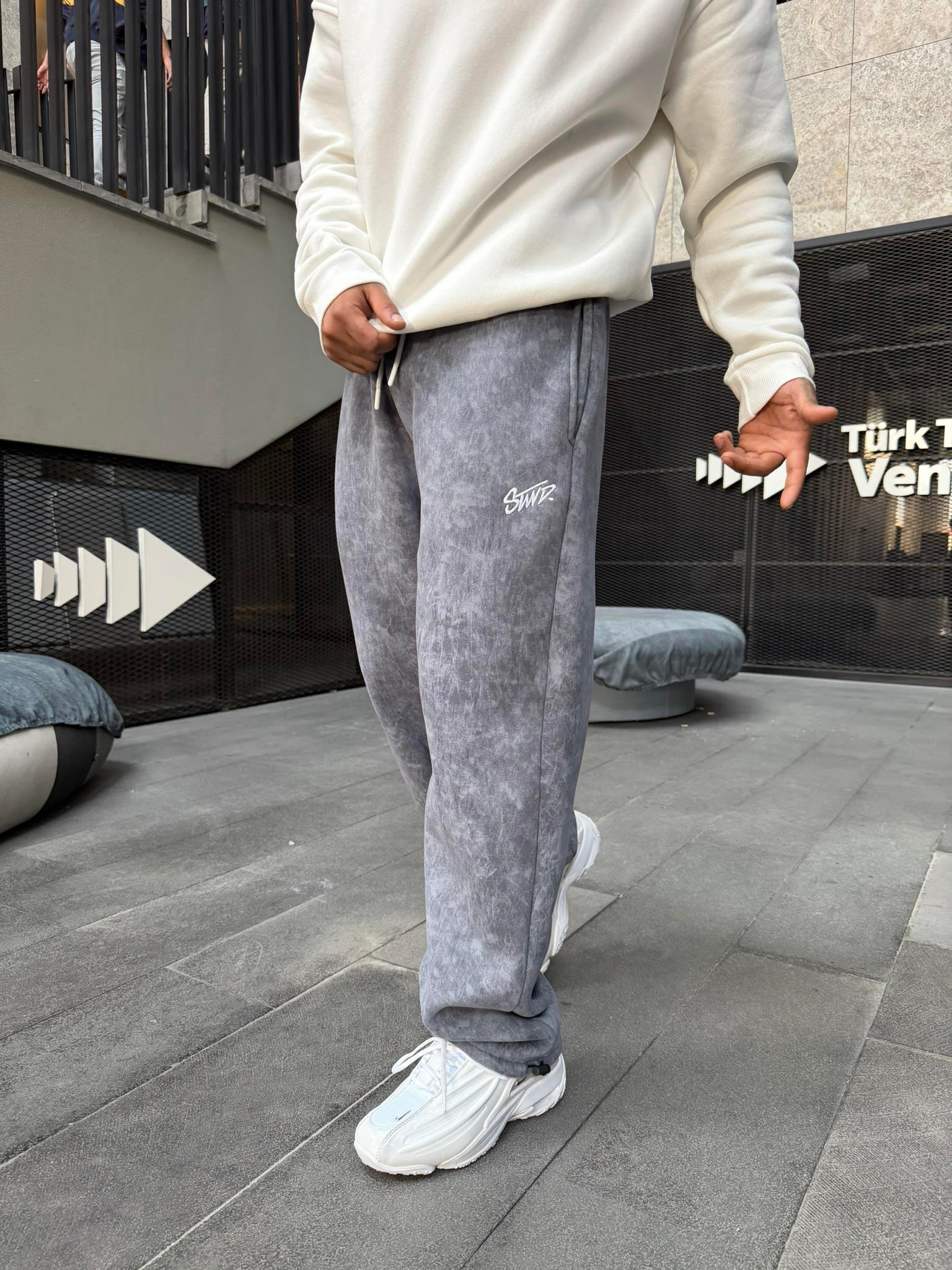 Premium Acid SW Yıkamalı Baggy Eşofman - Füme