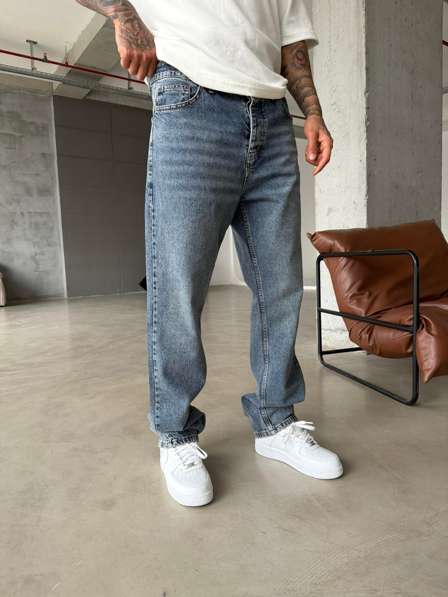 Premium Baggy Fit Pantolon - İndigo