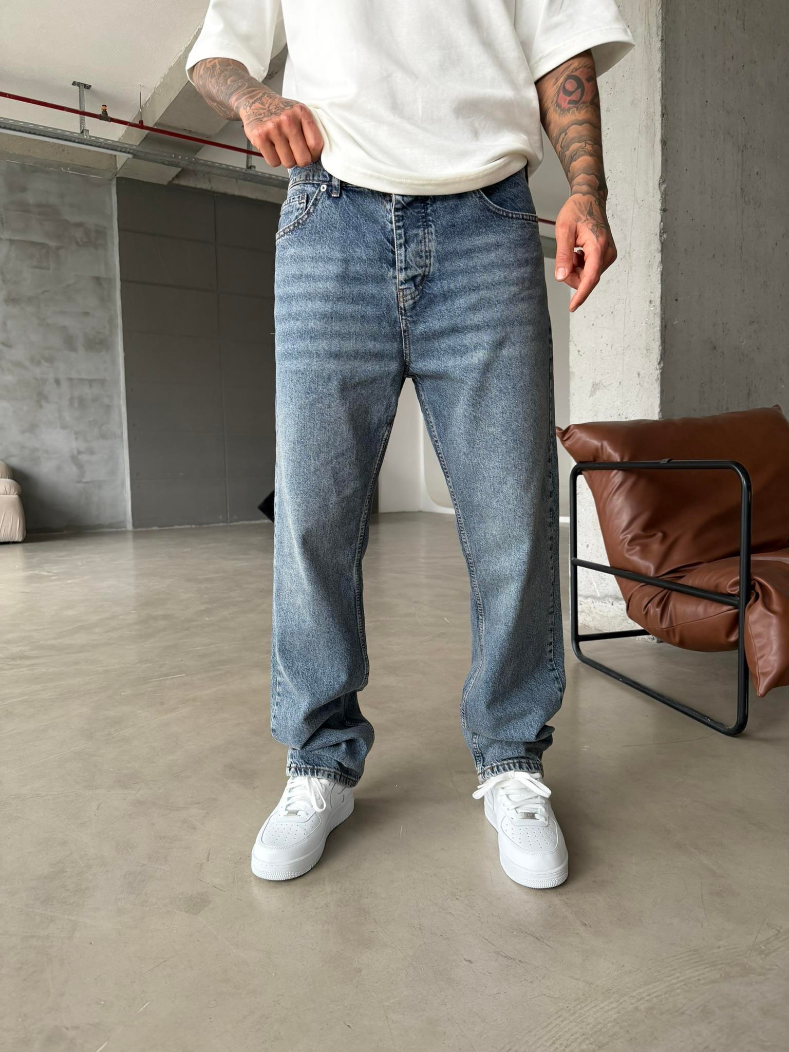 Premium Baggy Fit Pantolon - İndigo