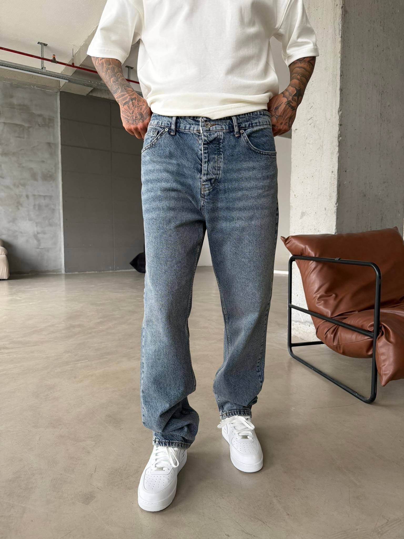 Premium Baggy Fit Pantolon - İndigo