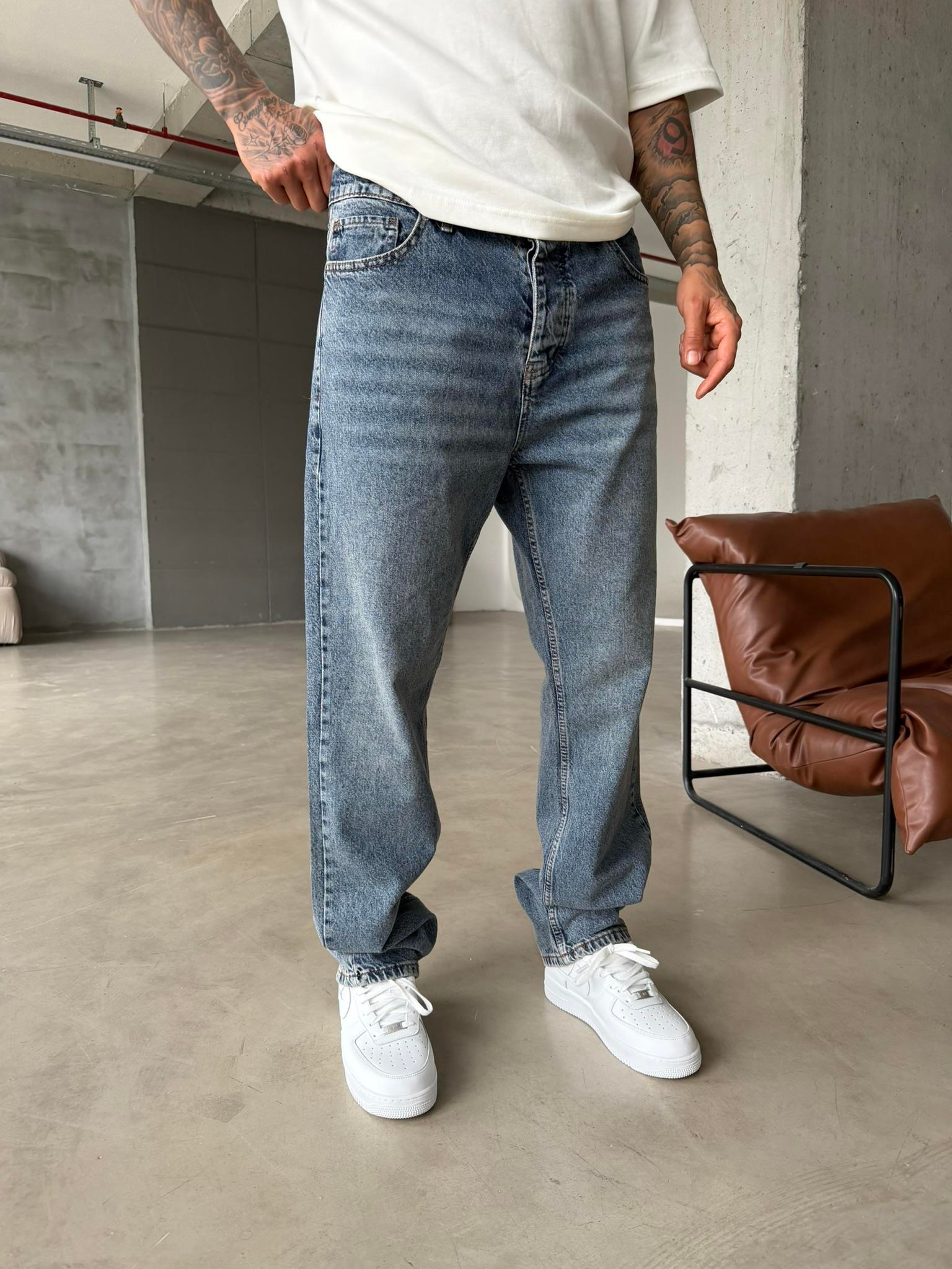 Premium Baggy Fit Pantolon - İndigo