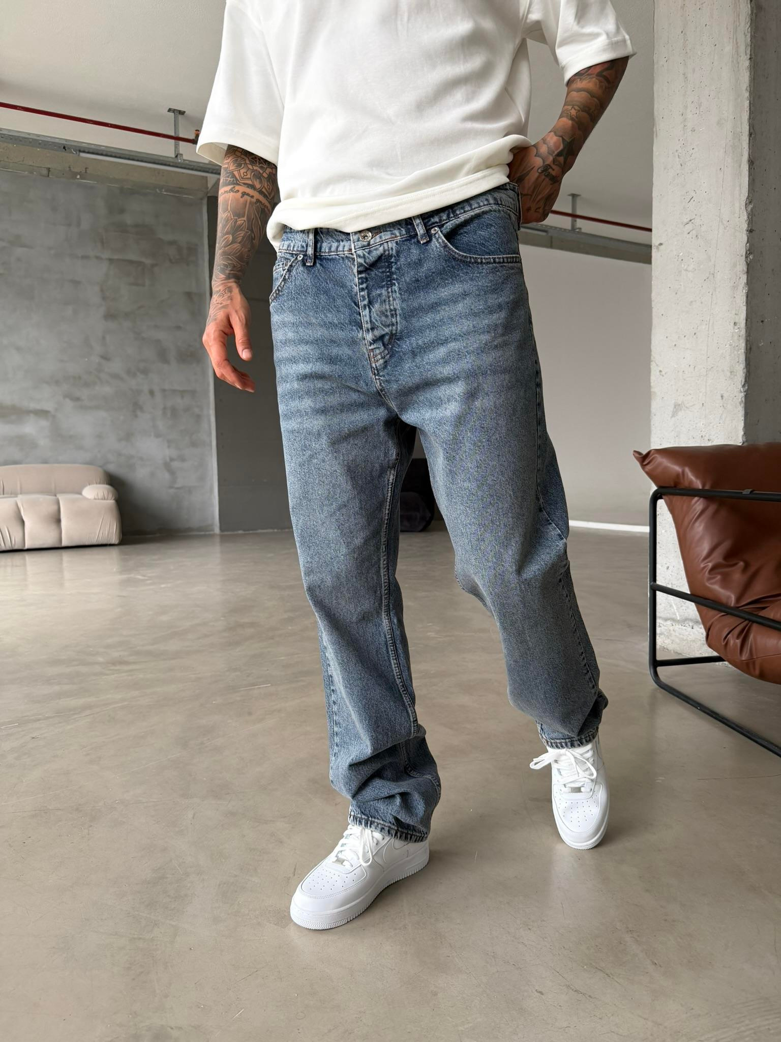 Premium Baggy Fit Pantolon - İndigo