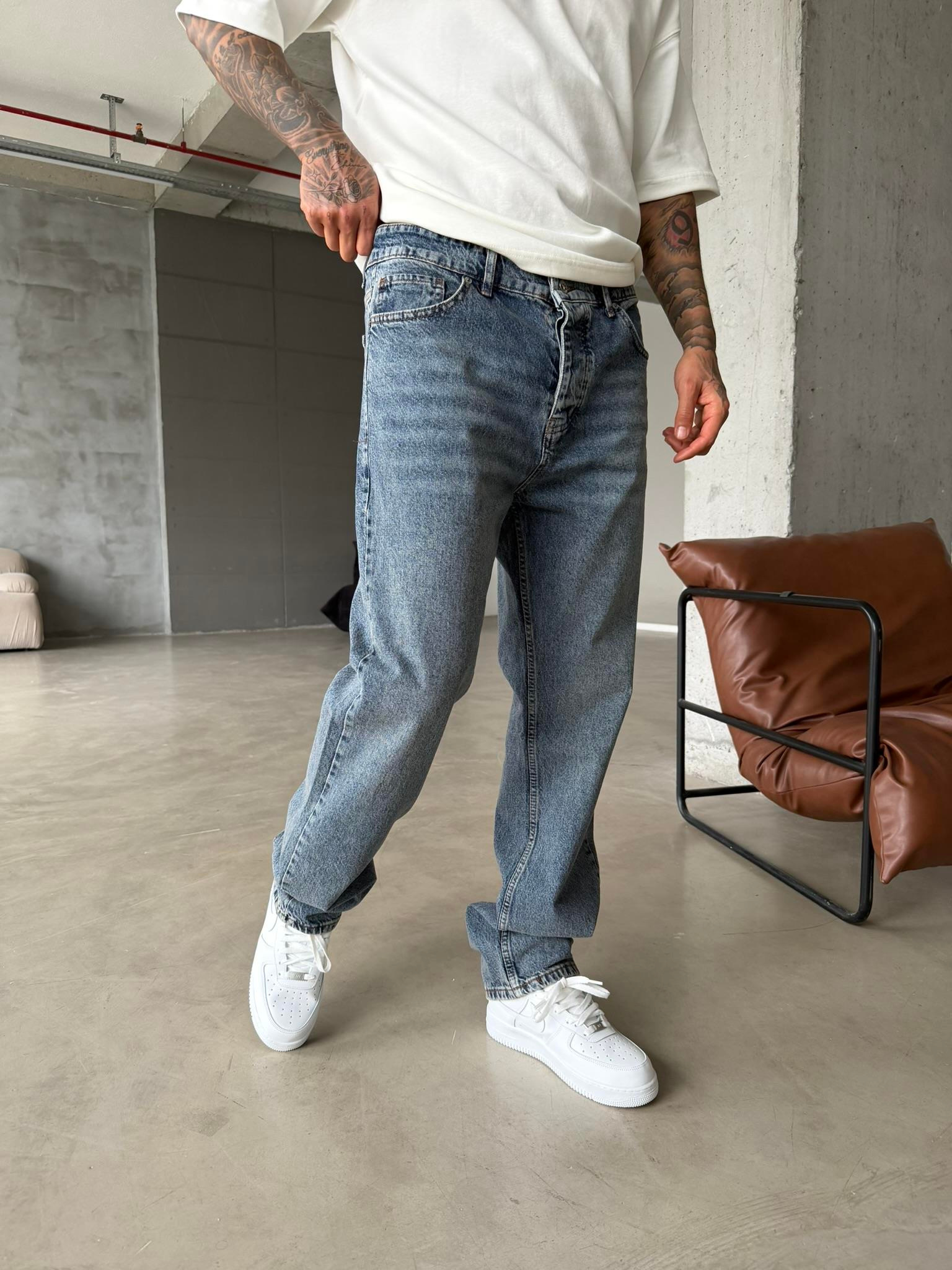 Premium Baggy Fit Pantolon - İndigo