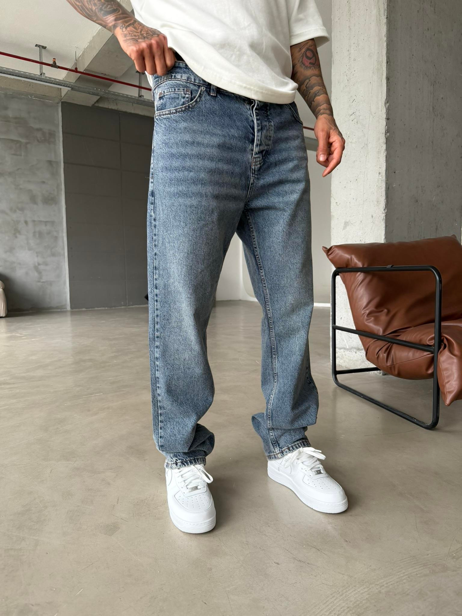 Premium Baggy Fit Pantolon - İndigo