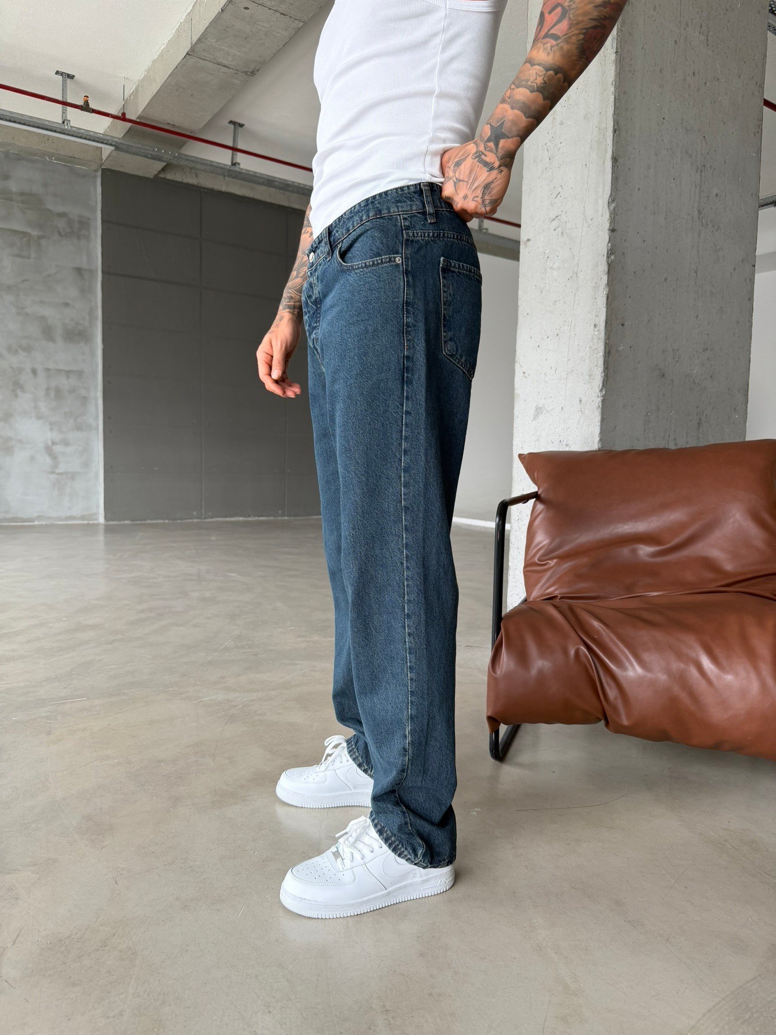 Premium  Baggy Pantolon - İndigo